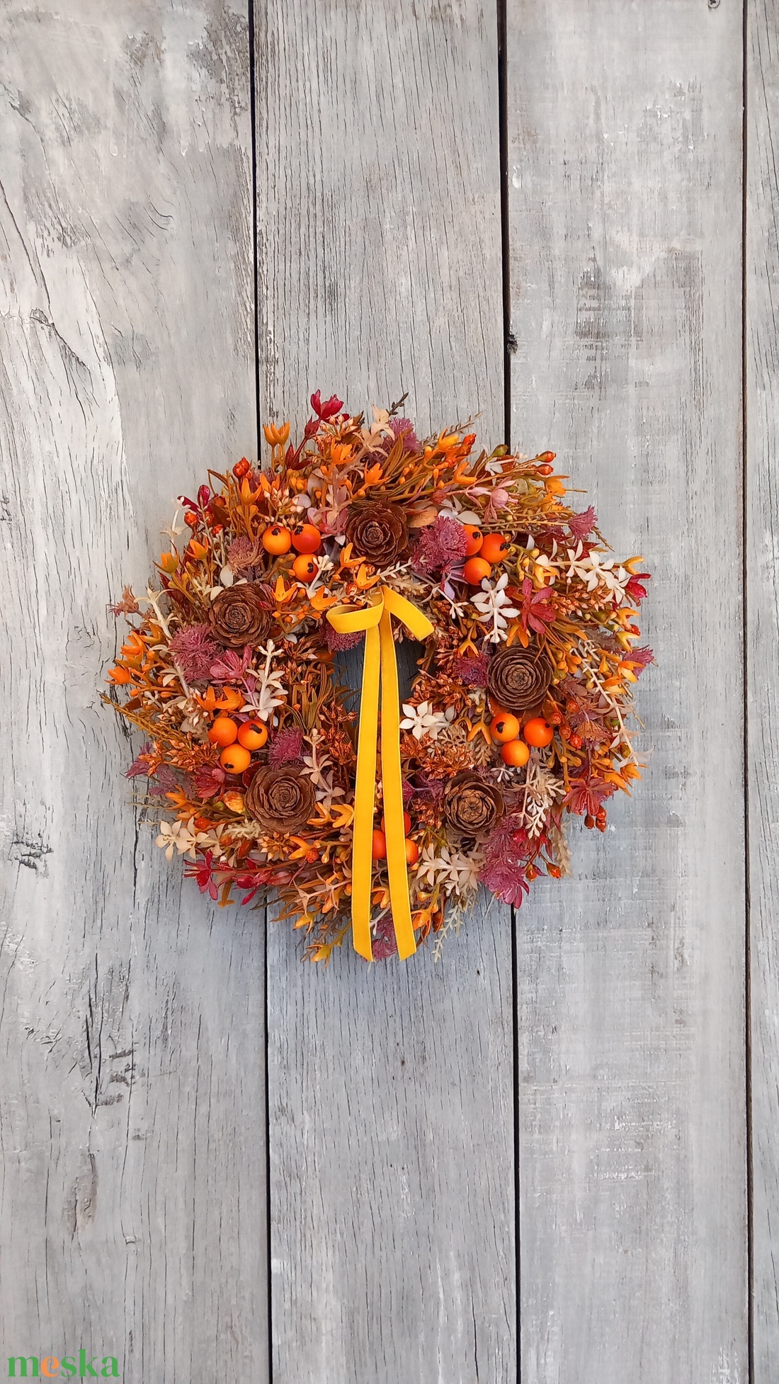 Színes Ősz - Őszi Kopogtató/Őszi Falidísz/ Őszi Koszorú/Bogyós Ajtódísz/Őszi Ajtódísz - otthon & életmód - dekoráció - ajtó- és ablak dekoráció - ajtódísz & kopogtató - Meska.hu
