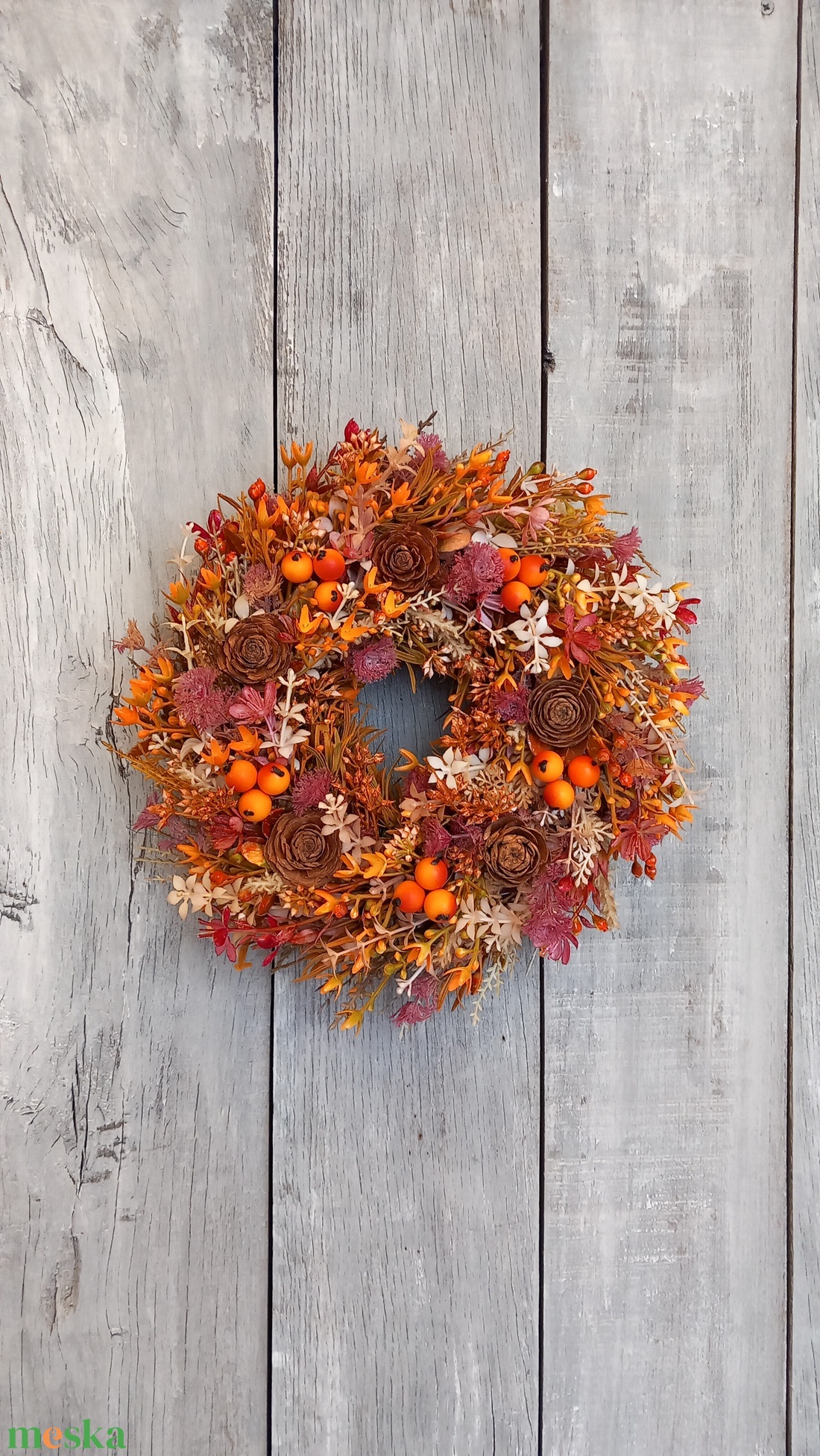 Színes Ősz - Őszi Kopogtató/Őszi Falidísz/ Őszi Koszorú/Bogyós Ajtódísz/Őszi Ajtódísz - otthon & életmód - dekoráció - ajtó- és ablak dekoráció - ajtódísz & kopogtató - Meska.hu