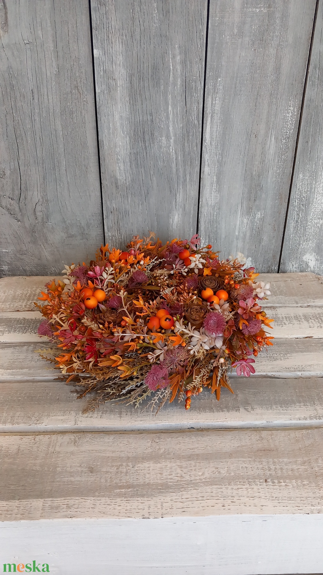 Színes Ősz - Őszi Kopogtató/Őszi Falidísz/ Őszi Koszorú/Bogyós Ajtódísz/Őszi Ajtódísz - otthon & életmód - dekoráció - ajtó- és ablak dekoráció - ajtódísz & kopogtató - Meska.hu