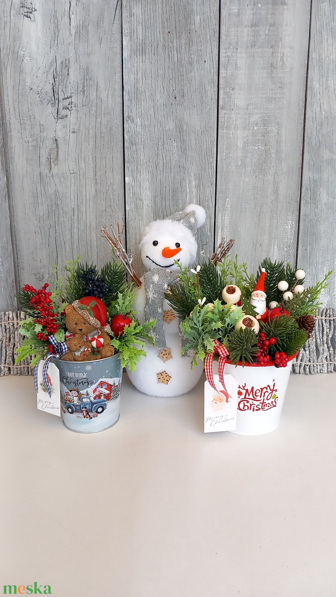   Kedvenc Mackó Karácsonya - Karácsonyi Asztaldísz/Macis Asztaldísz/Téli Asztaldísz - otthon & életmód - dekoráció - asztal és polc dekoráció - asztaldísz - Meska.hu