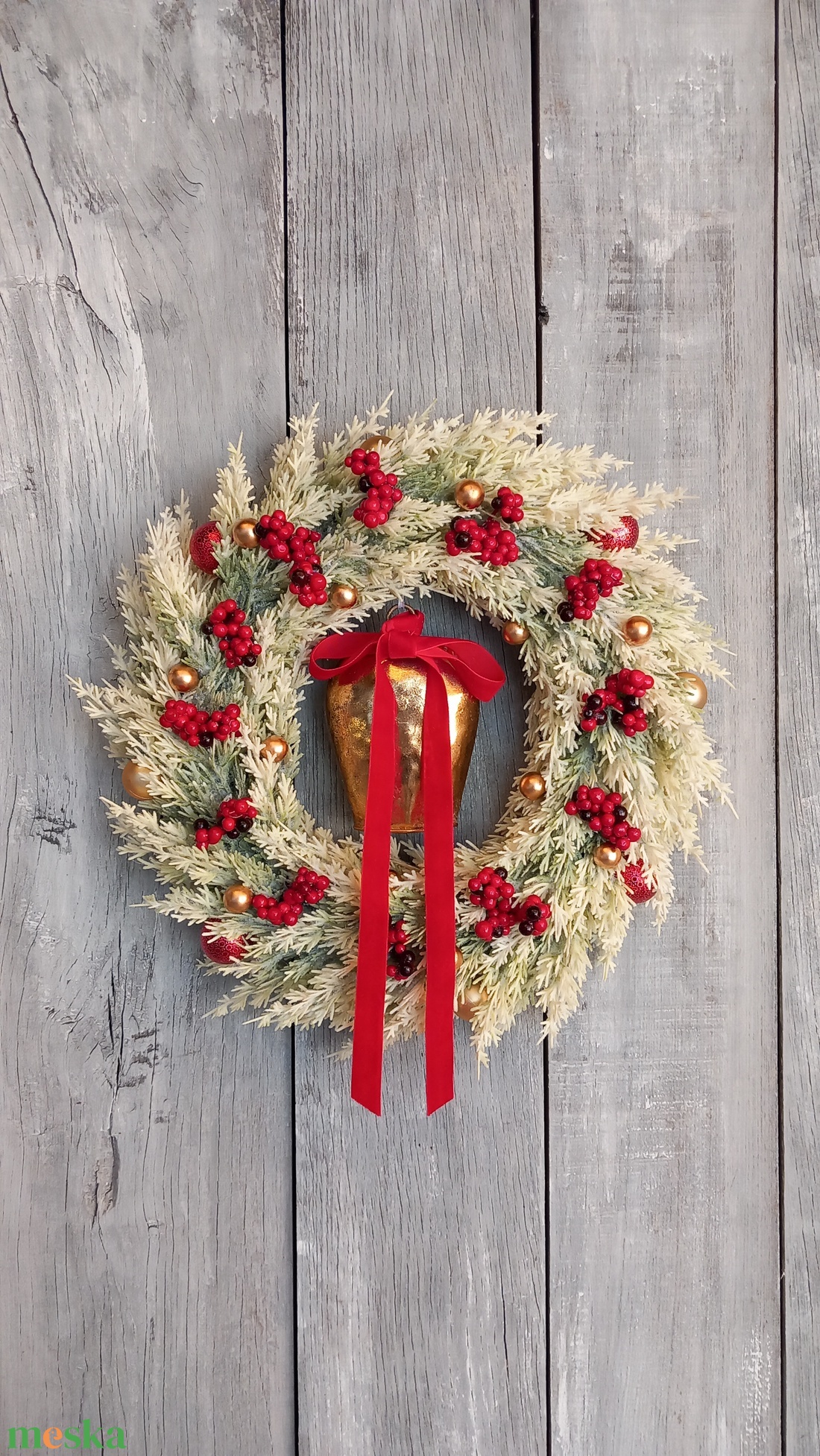 Behavazott Karácsony- Karácsonyi Kopogtató/Téli Kopogtató /Téli Ajtódísz/Karácsonyi Ajtódísz/Falidísz/ - karácsony - karácsonyi lakásdekoráció - karácsonyi ajtódíszek - Meska.hu