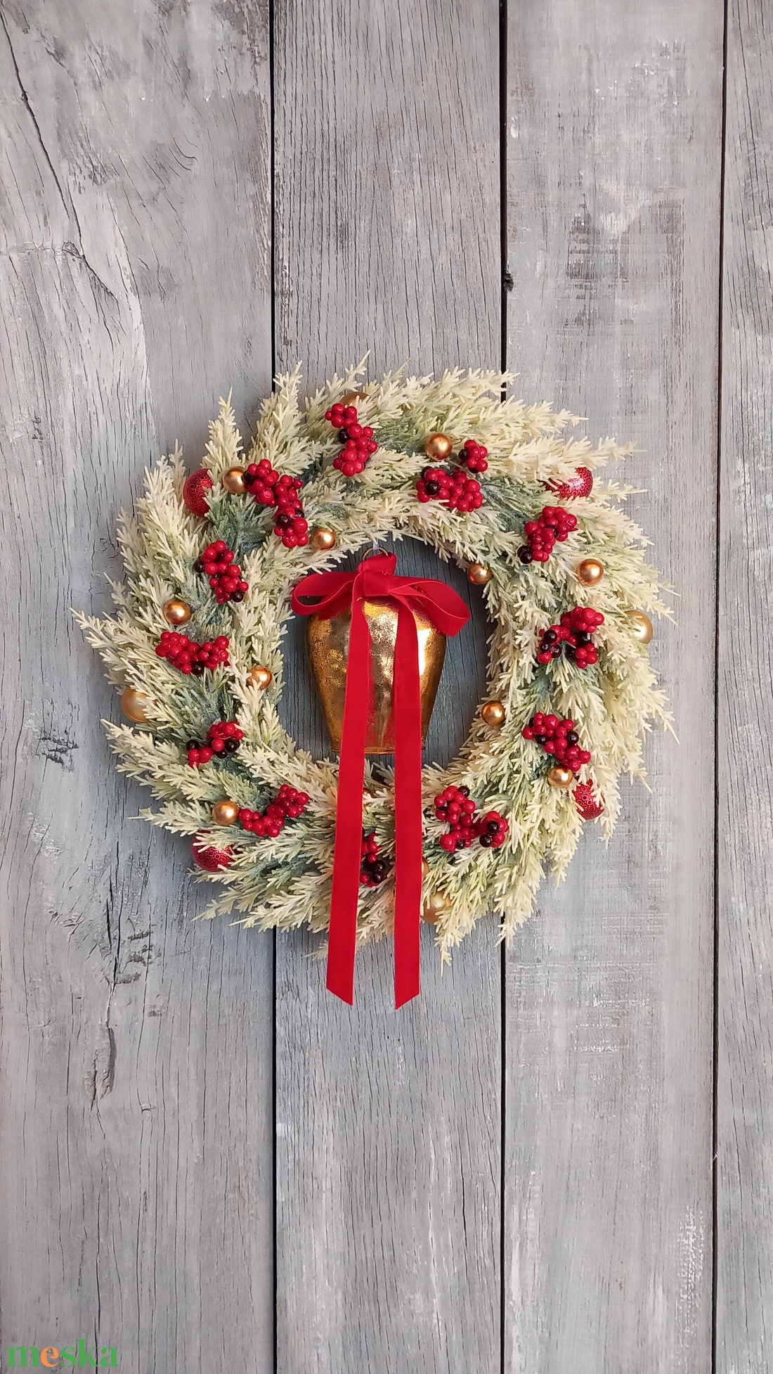 Behavazott Karácsony- Karácsonyi Kopogtató/Téli Kopogtató /Téli Ajtódísz/Karácsonyi Ajtódísz/Falidísz/ - karácsony - karácsonyi lakásdekoráció - karácsonyi ajtódíszek - Meska.hu