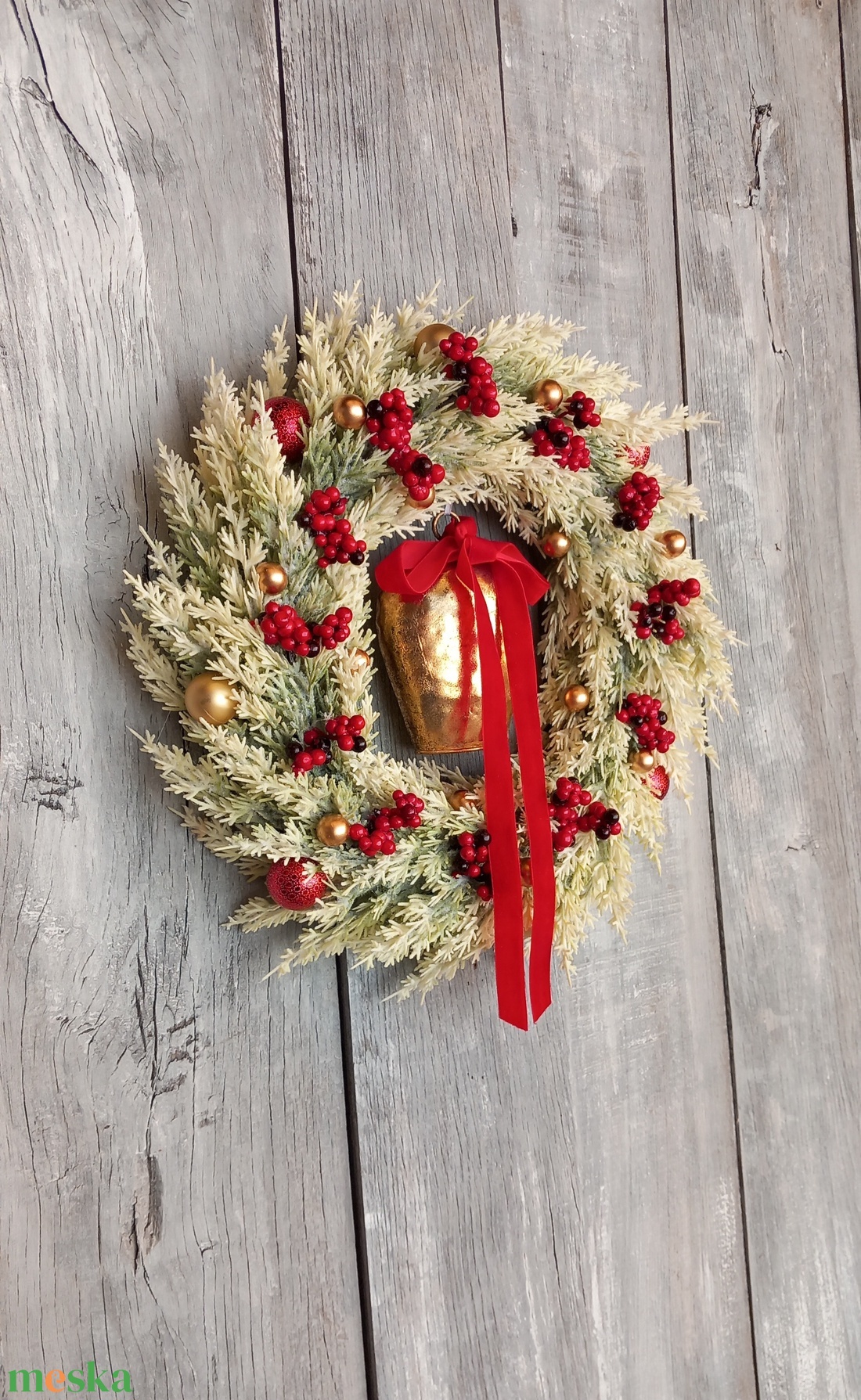 Behavazott Karácsony- Karácsonyi Kopogtató/Téli Kopogtató /Téli Ajtódísz/Karácsonyi Ajtódísz/Falidísz/ - karácsony - karácsonyi lakásdekoráció - karácsonyi ajtódíszek - Meska.hu