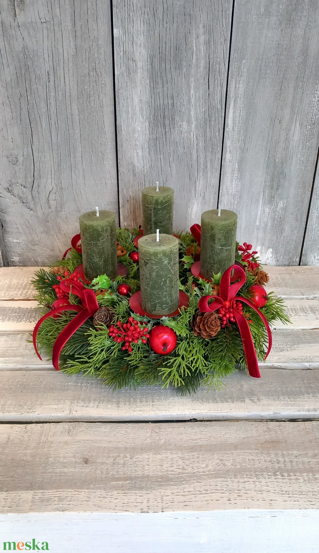 Rusztikus Advent- Adventi Koszorú - karácsony - adventi díszek - adventi koszorú - Meska.hu