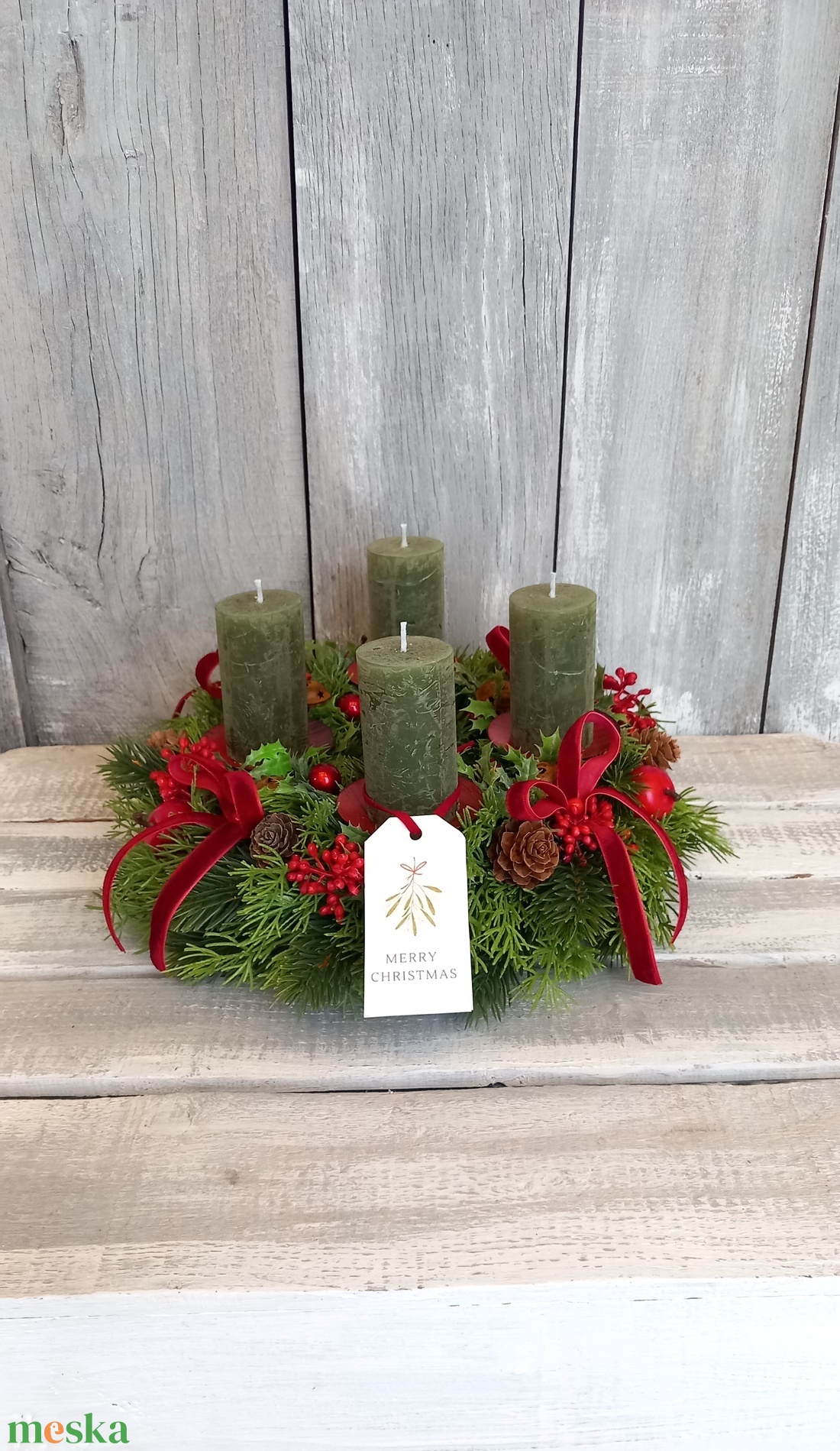 Rusztikus Advent- Adventi Koszorú - karácsony - adventi díszek - adventi koszorú - Meska.hu