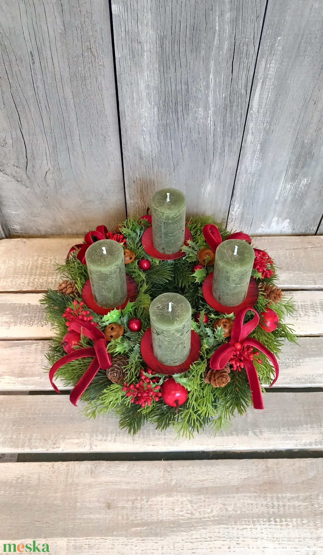 Rusztikus Advent- Adventi Koszorú - karácsony - adventi díszek - adventi koszorú - Meska.hu