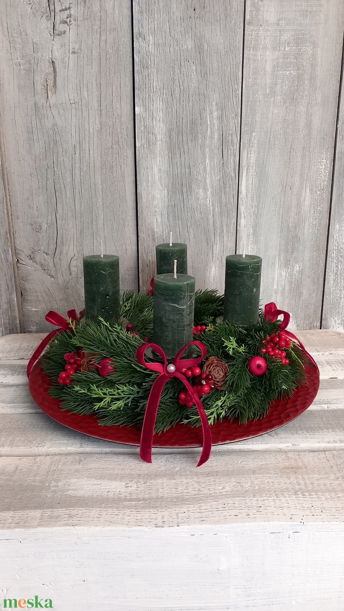 Rusztikus Advent - Adventi Koszorú - karácsony - adventi díszek - adventi koszorú - Meska.hu