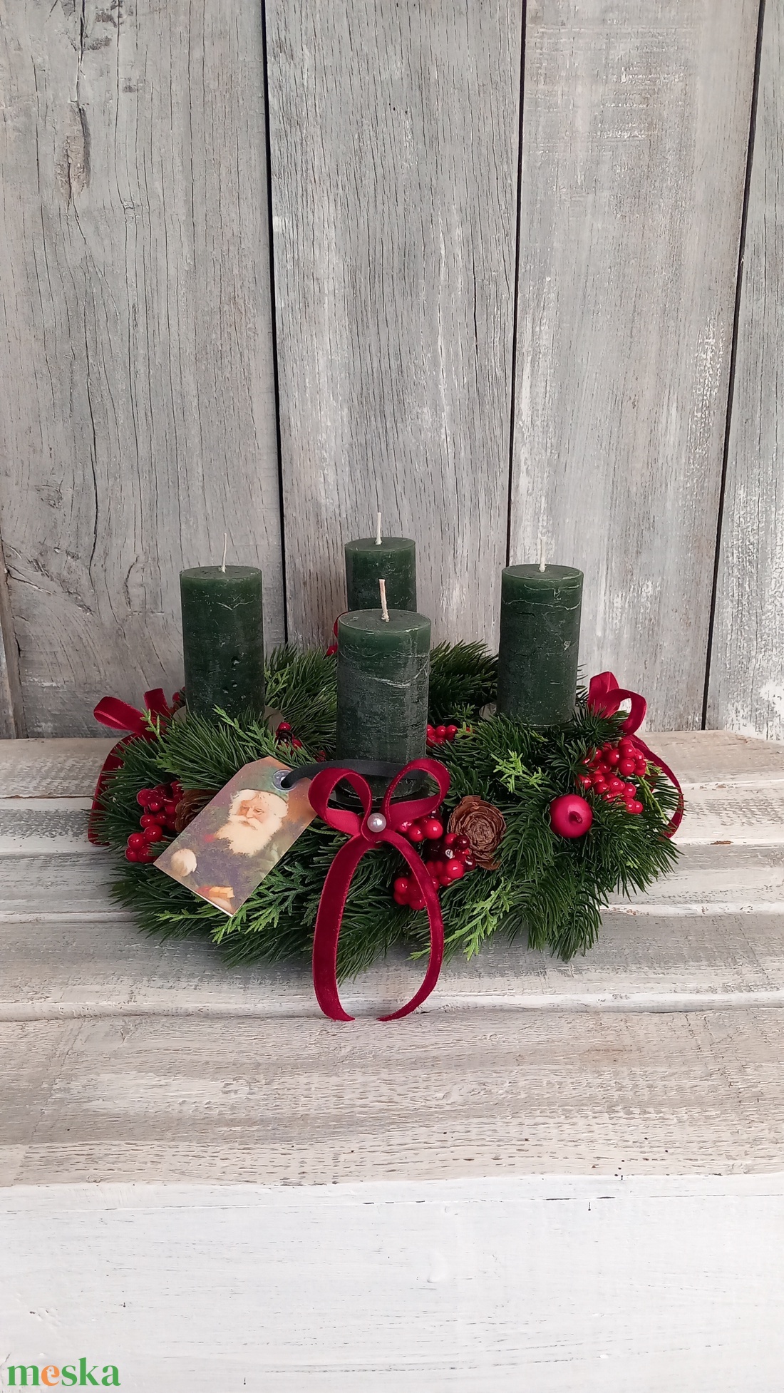 Rusztikus Advent - Adventi Koszorú - karácsony - adventi díszek - adventi koszorú - Meska.hu