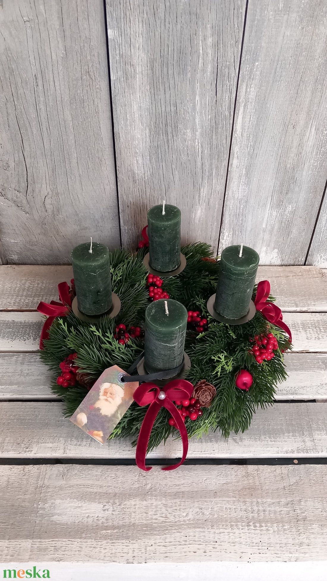 Rusztikus Advent - Adventi Koszorú - karácsony - adventi díszek - adventi koszorú - Meska.hu