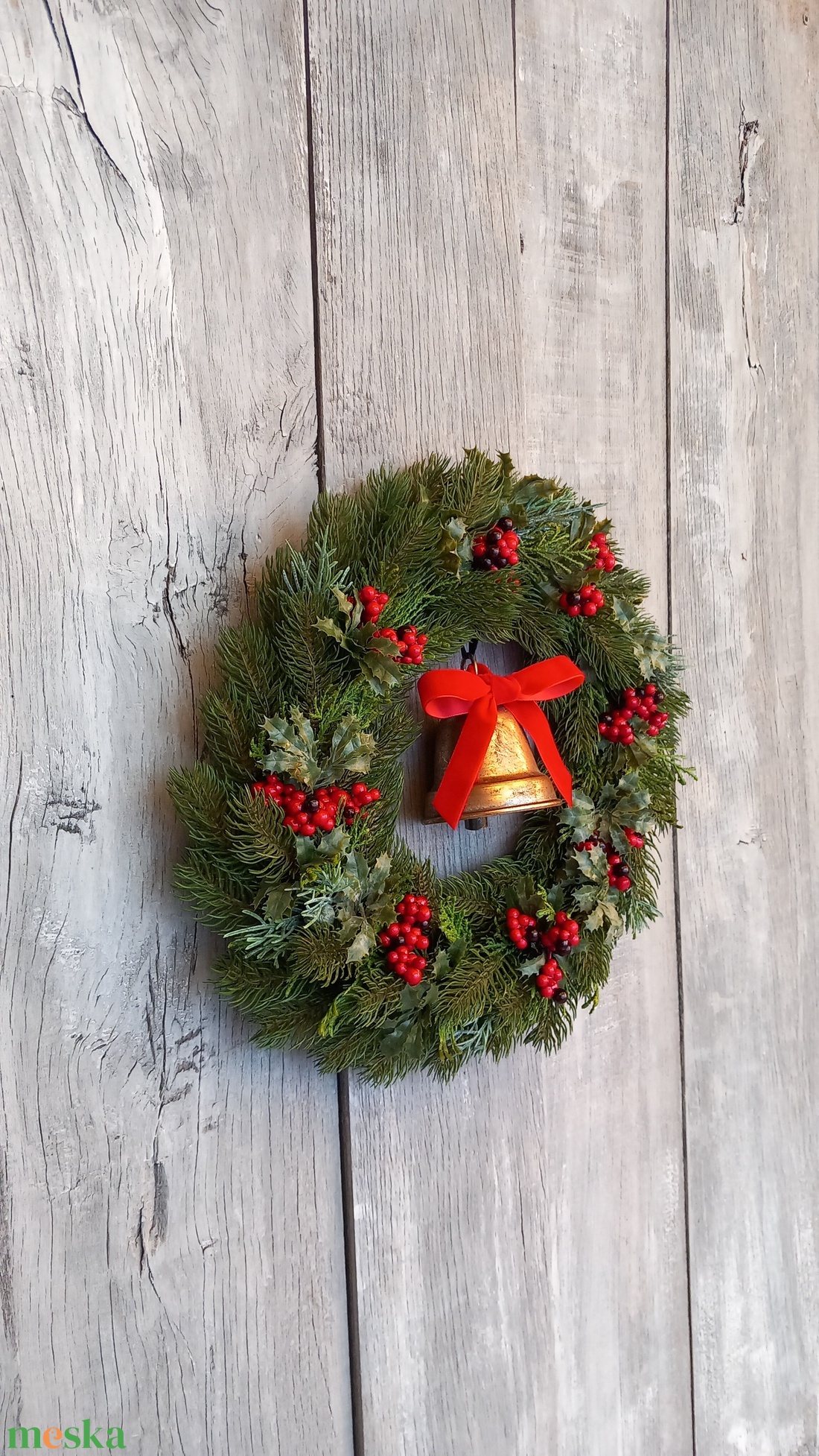 Karácsonyi Csengettyű - Karácsonyi Kopogtató/Téli Kopogtató /Téli Ajtódísz/Karácsonyi Ajtódísz/Falidísz/ - karácsony - karácsonyi lakásdekoráció - karácsonyi ajtódíszek - Meska.hu