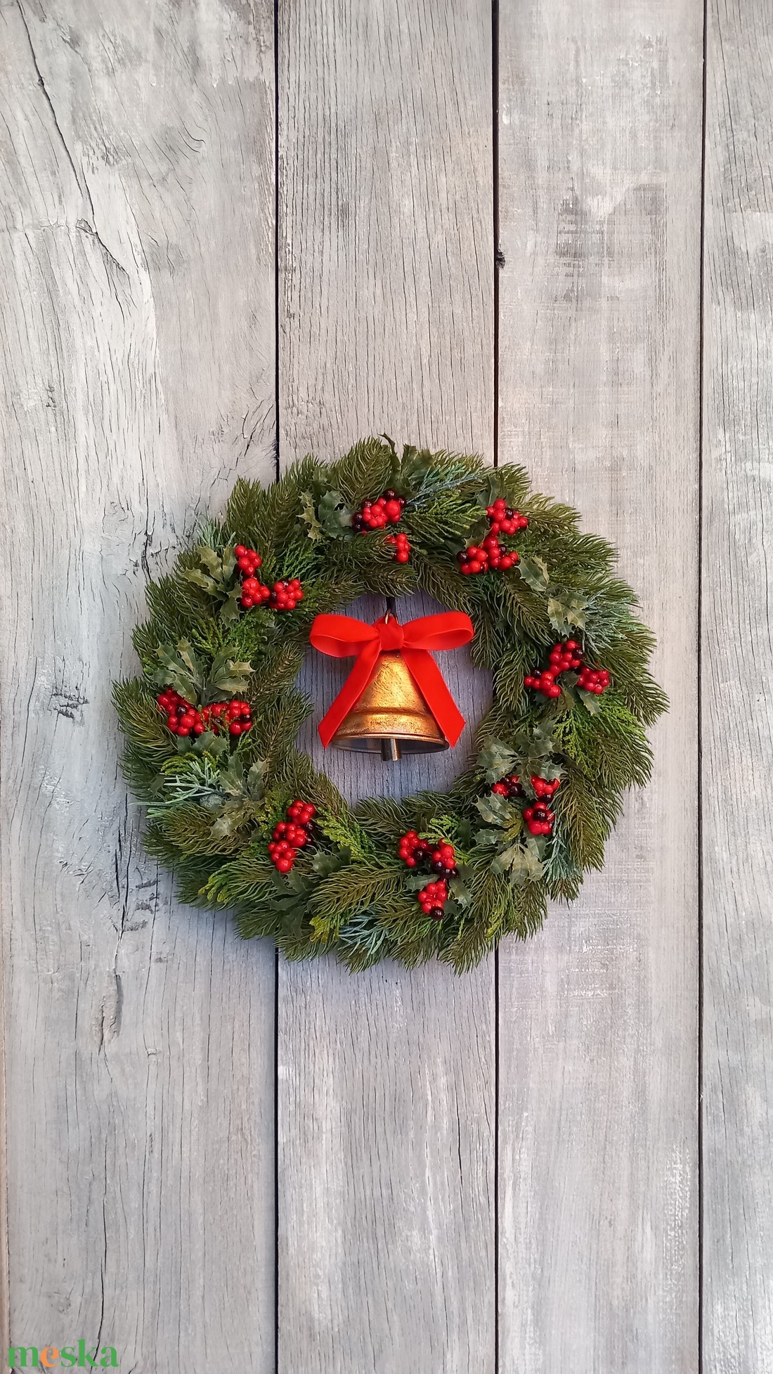 Karácsonyi Csengettyű - Karácsonyi Kopogtató/Téli Kopogtató /Téli Ajtódísz/Karácsonyi Ajtódísz/Falidísz/ - karácsony - karácsonyi lakásdekoráció - karácsonyi ajtódíszek - Meska.hu