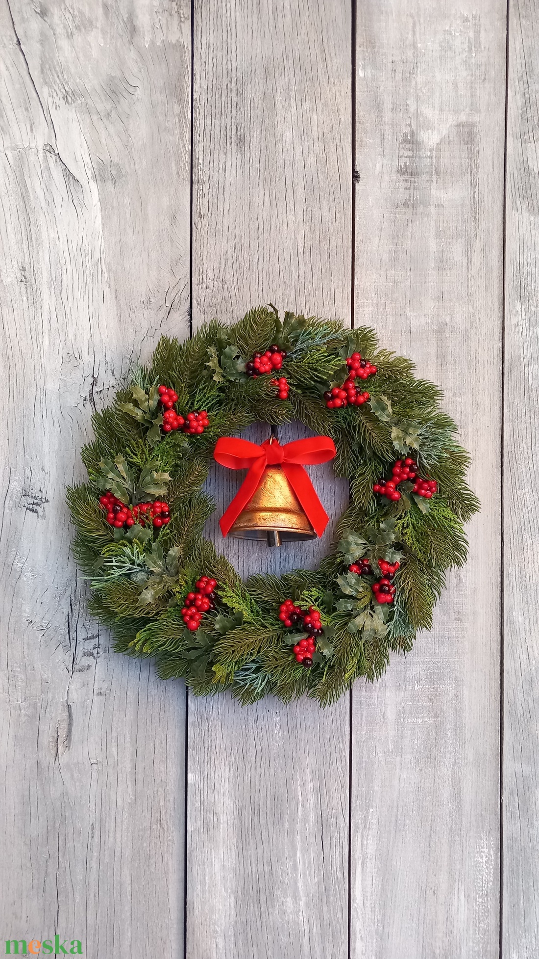 Karácsonyi Csengettyű - Karácsonyi Kopogtató/Téli Kopogtató /Téli Ajtódísz/Karácsonyi Ajtódísz/Falidísz/ - karácsony - karácsonyi lakásdekoráció - karácsonyi ajtódíszek - Meska.hu