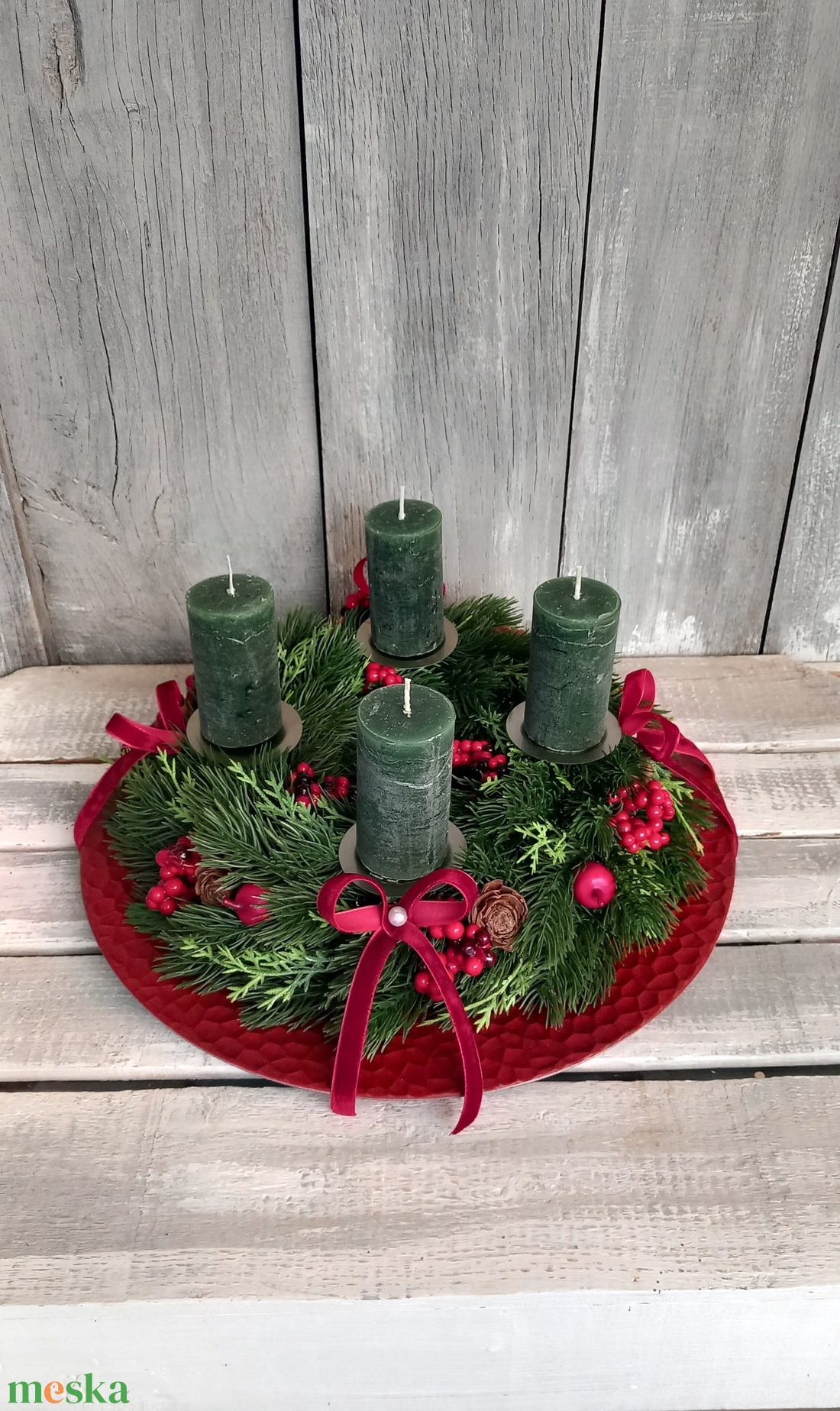 Rusztikus Advent - Adventi Koszorú - karácsony - adventi díszek - adventi koszorú - Meska.hu