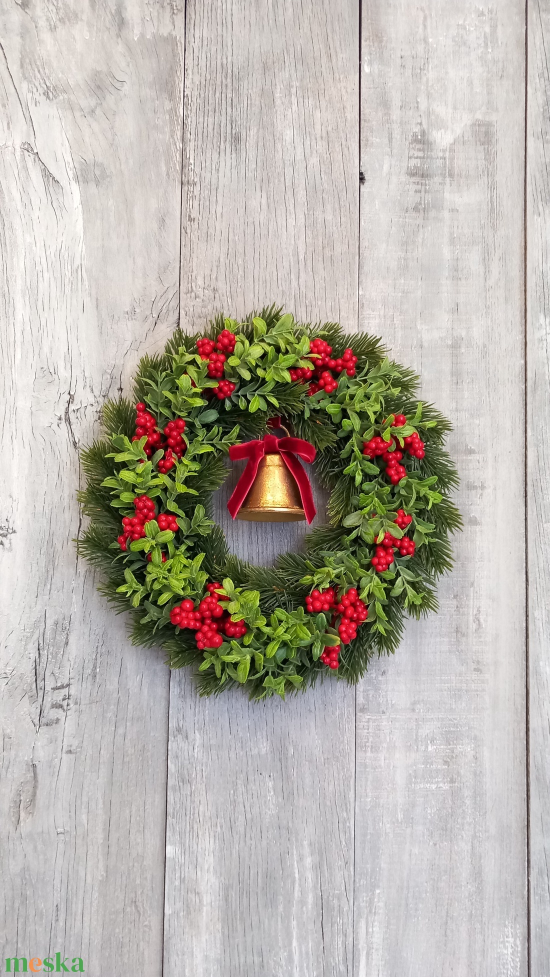 Karácsonyi Csengettyű - Karácsonyi Kopogtató/Téli Kopogtató /Téli Ajtódísz/Karácsonyi Ajtódísz/Falidísz/ - karácsony - karácsonyi lakásdekoráció - karácsonyi ajtódíszek - Meska.hu