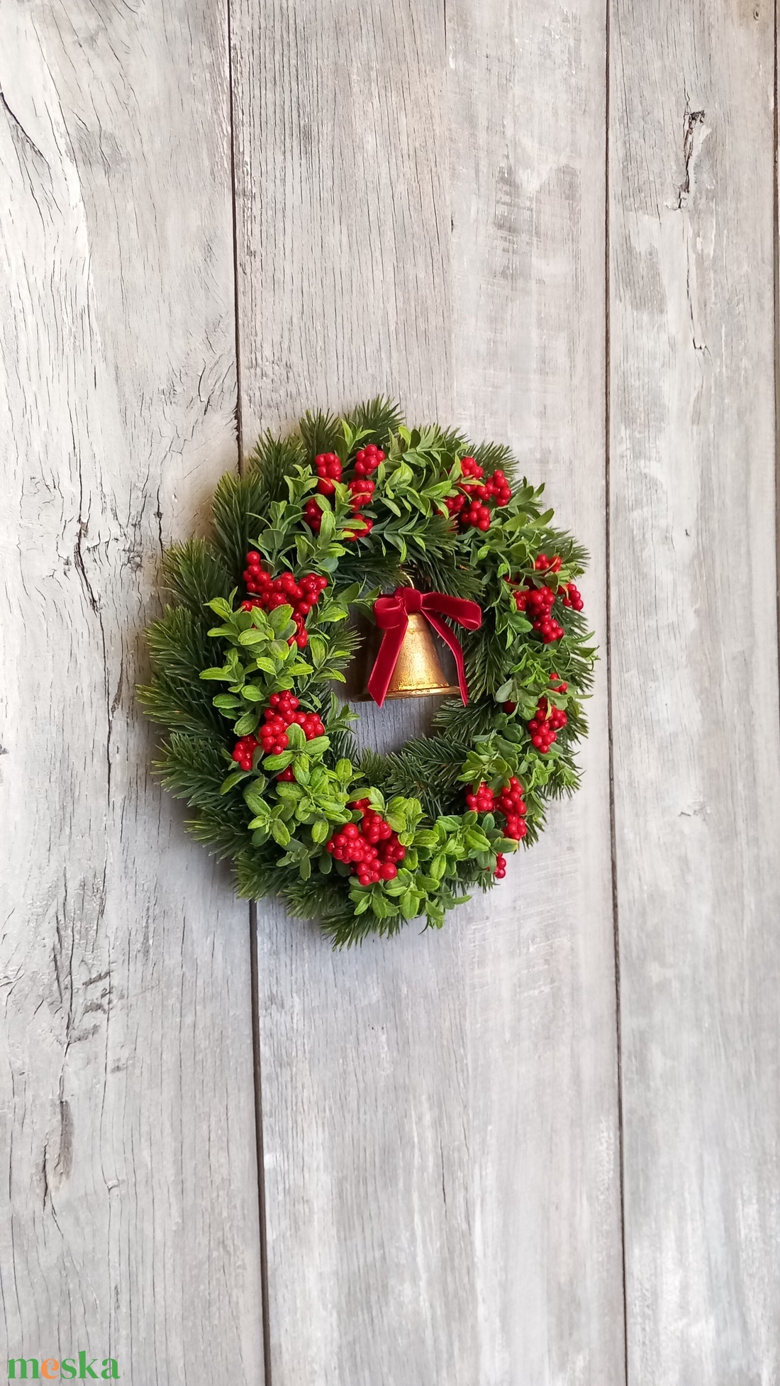 Karácsonyi Csengettyű - Karácsonyi Kopogtató/Téli Kopogtató /Téli Ajtódísz/Karácsonyi Ajtódísz/Falidísz/ - karácsony - karácsonyi lakásdekoráció - karácsonyi ajtódíszek - Meska.hu