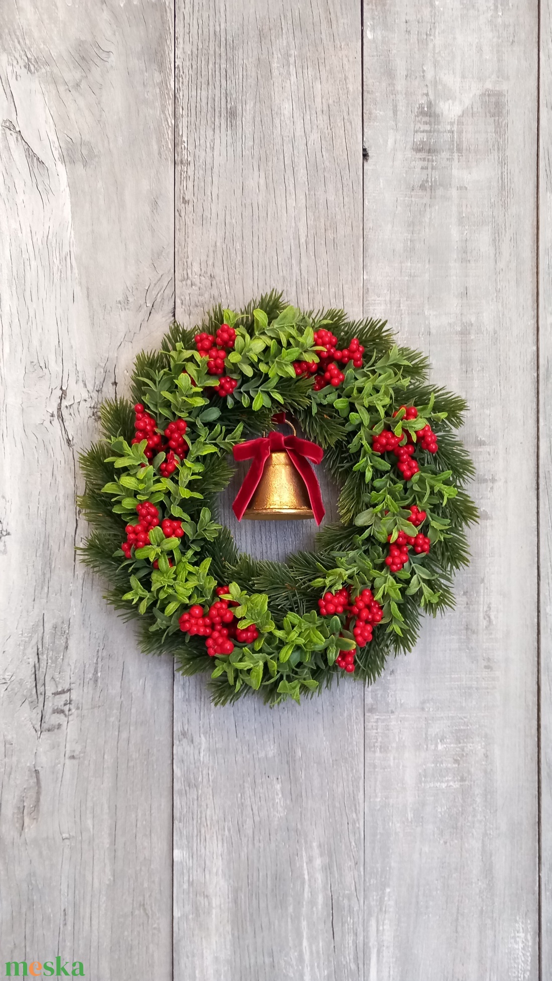 Karácsonyi Csengettyű - Karácsonyi Kopogtató/Téli Kopogtató /Téli Ajtódísz/Karácsonyi Ajtódísz/Falidísz/ - karácsony - karácsonyi lakásdekoráció - karácsonyi ajtódíszek - Meska.hu