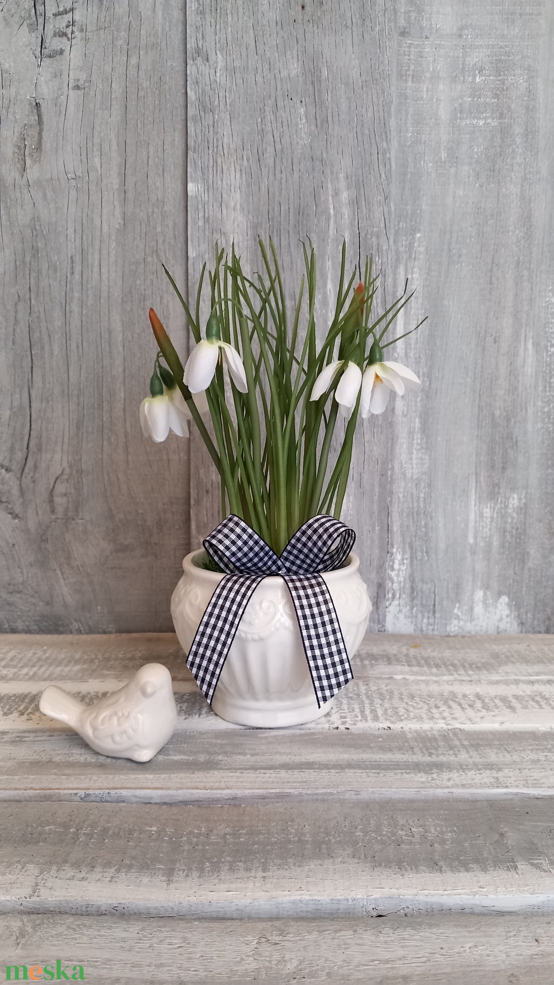  Kedves Hóvirágok -Hóvirágos Asztaldísz/Téli Asztaldísz/Virágos Asztaldísz - otthon & életmód - dekoráció - asztal és polc dekoráció - asztaldísz - Meska.hu