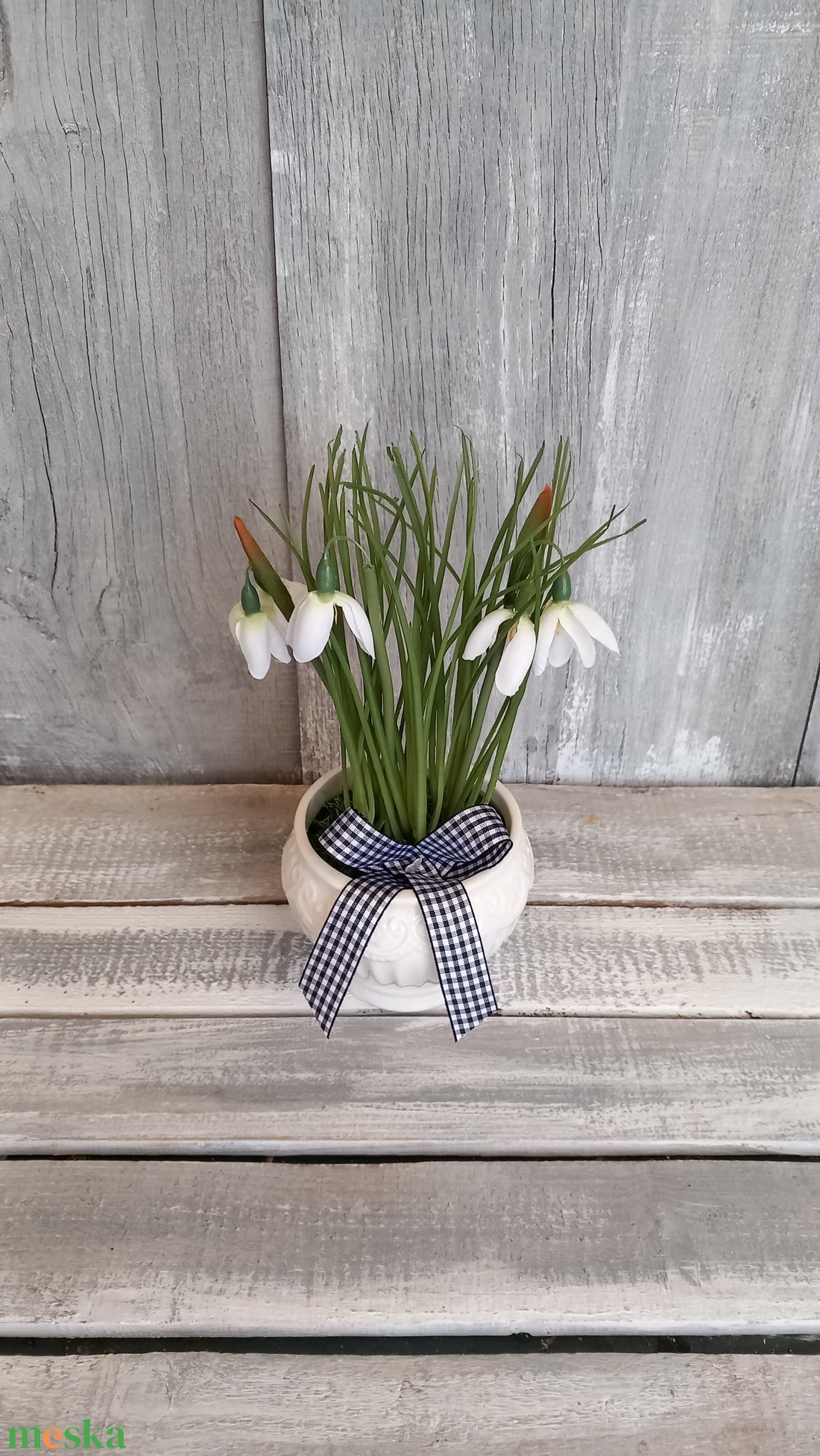  Kedves Hóvirágok -Hóvirágos Asztaldísz/Téli Asztaldísz/Virágos Asztaldísz - otthon & életmód - dekoráció - asztal és polc dekoráció - asztaldísz - Meska.hu