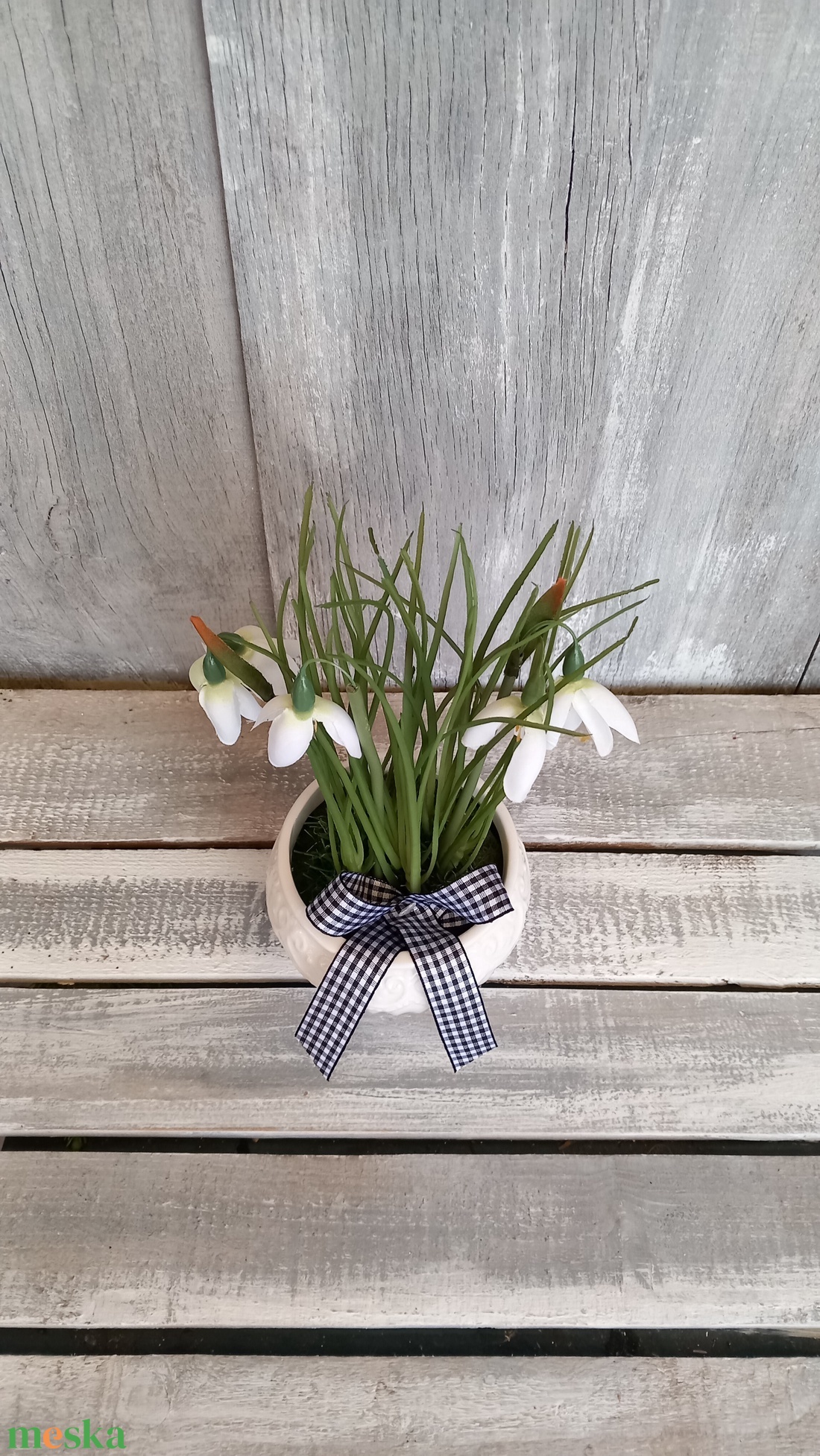  Kedves Hóvirágok -Hóvirágos Asztaldísz/Téli Asztaldísz/Virágos Asztaldísz - otthon & életmód - dekoráció - asztal és polc dekoráció - asztaldísz - Meska.hu