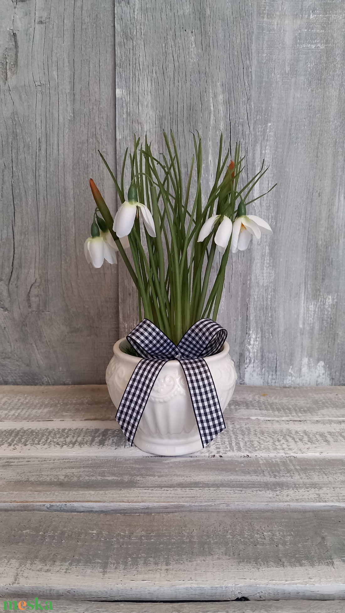  Kedves Hóvirágok -Hóvirágos Asztaldísz/Téli Asztaldísz/Virágos Asztaldísz - otthon & életmód - dekoráció - asztal és polc dekoráció - asztaldísz - Meska.hu