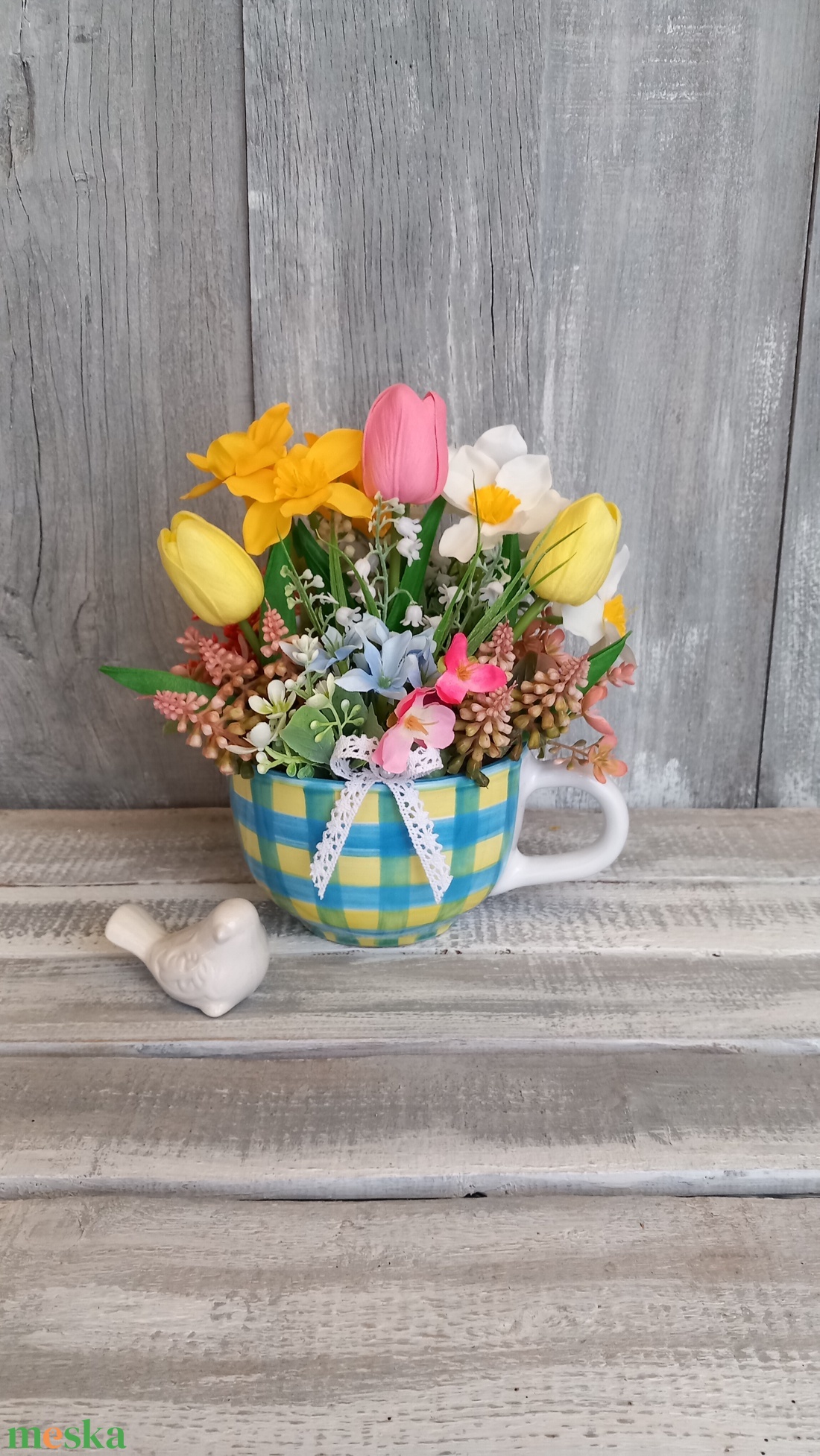  Egy Nagybögrényi Tavasz  - Tavaszi Asztaldísz/Tulipános Asztaldísz/Virágos Asztaldísz - otthon & életmód - dekoráció - asztal és polc dekoráció - asztaldísz - Meska.hu