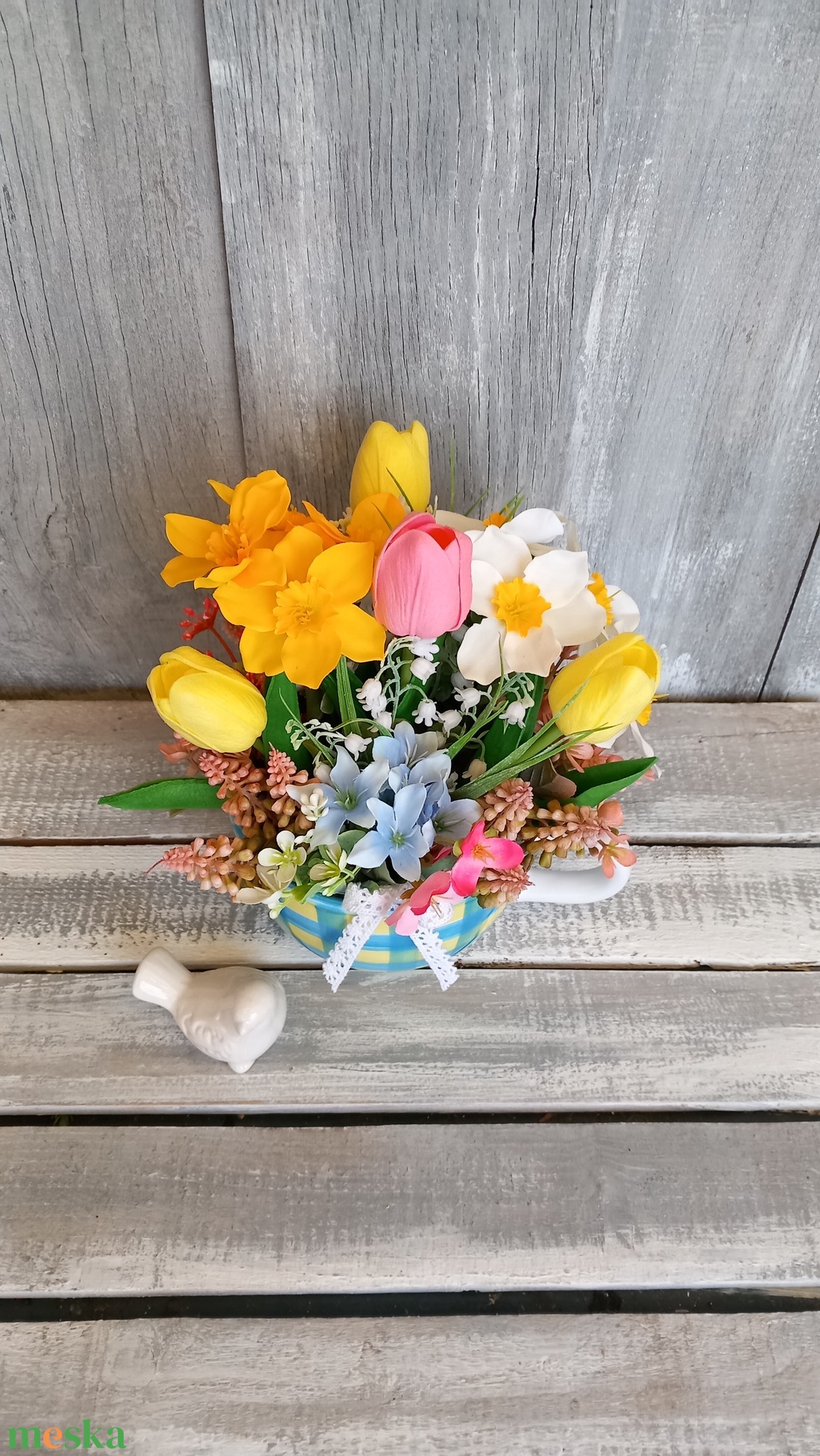  Egy Nagybögrényi Tavasz  - Tavaszi Asztaldísz/Tulipános Asztaldísz/Virágos Asztaldísz - otthon & életmód - dekoráció - asztal és polc dekoráció - asztaldísz - Meska.hu