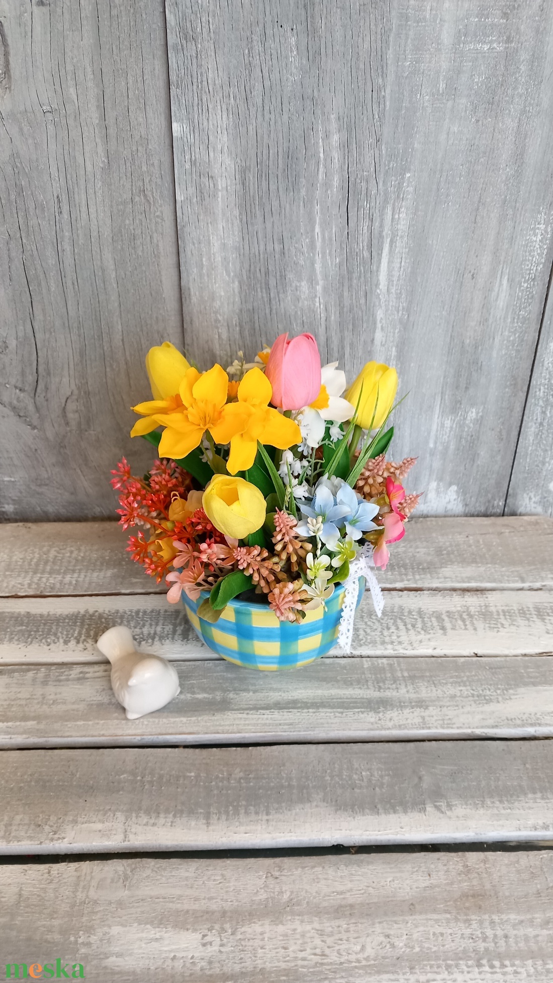  Egy Nagybögrényi Tavasz  - Tavaszi Asztaldísz/Tulipános Asztaldísz/Virágos Asztaldísz - otthon & életmód - dekoráció - asztal és polc dekoráció - asztaldísz - Meska.hu