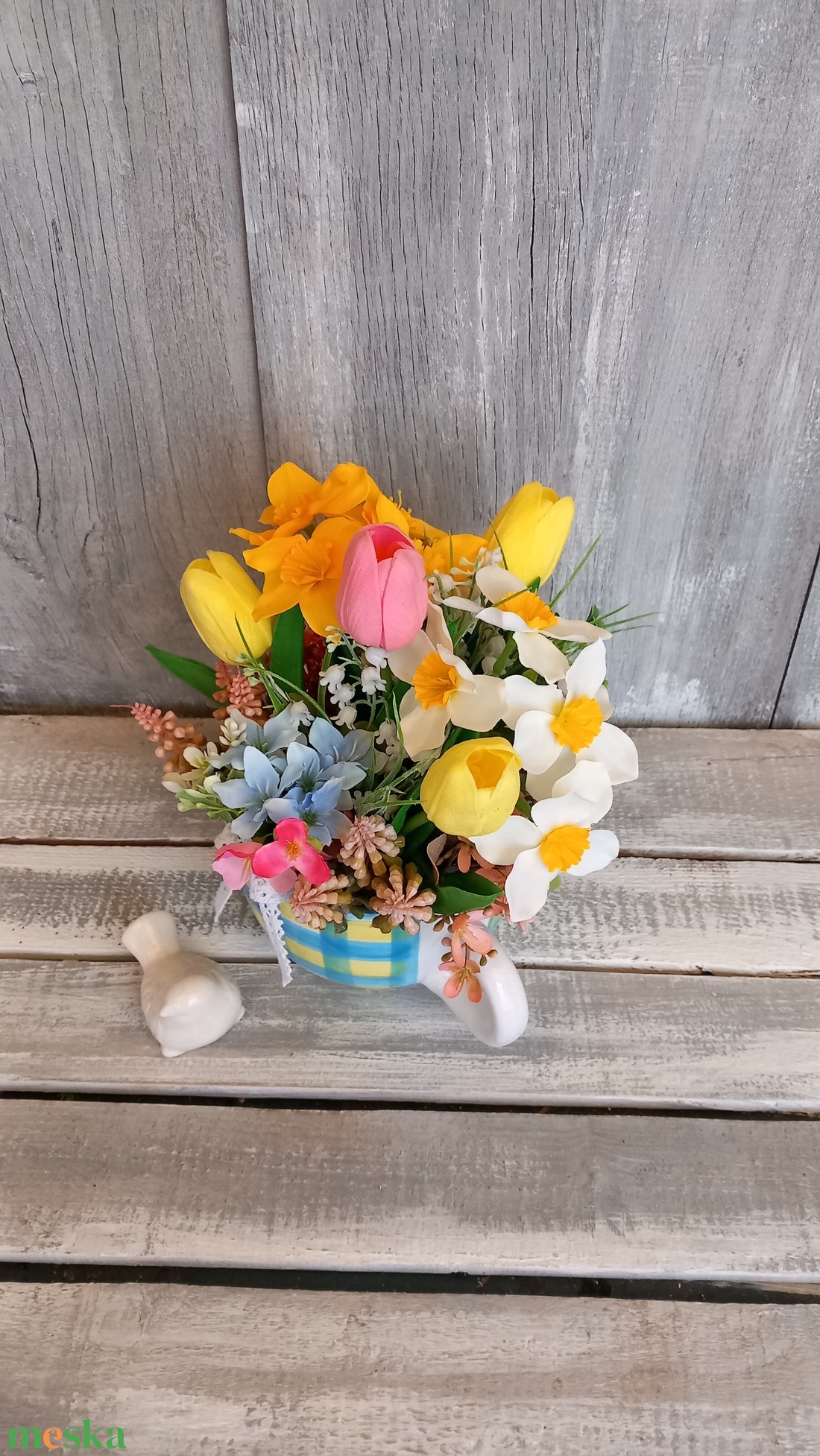  Egy Nagybögrényi Tavasz  - Tavaszi Asztaldísz/Tulipános Asztaldísz/Virágos Asztaldísz - otthon & életmód - dekoráció - asztal és polc dekoráció - asztaldísz - Meska.hu