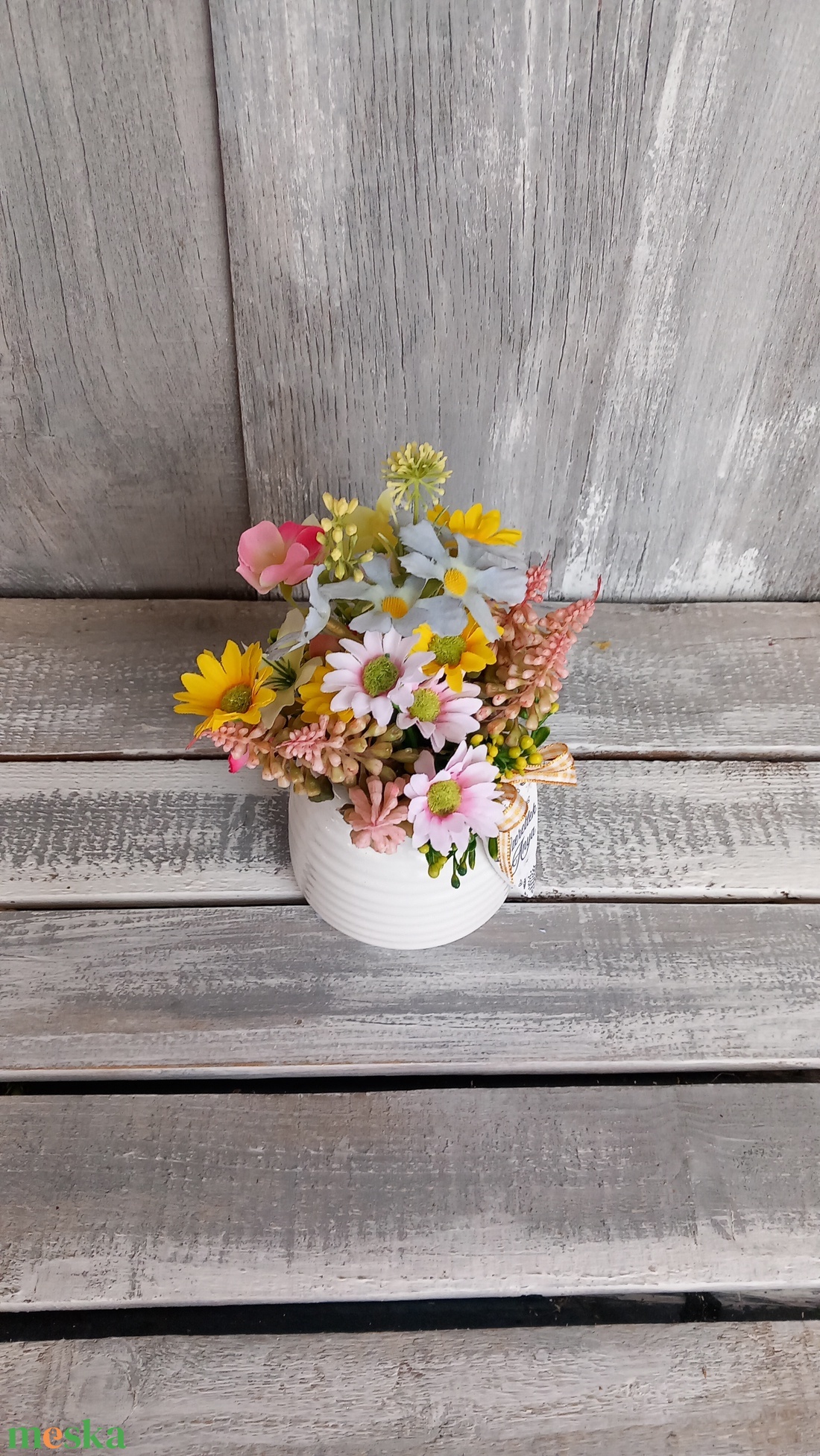  Szeretet-Szív Virágai  - Tavaszi Asztaldísz/Virágos Asztaldísz/Köszöntő Virágdísz - otthon & életmód - dekoráció - asztal és polc dekoráció - asztaldísz - Meska.hu