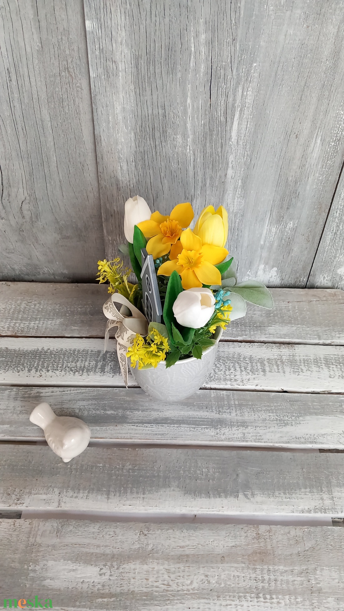  Tavasz Házikója  - Tavaszi Asztaldísz/Virágos Asztaldísz/Bögrés Asztaldísz - otthon & életmód - dekoráció - asztal és polc dekoráció - asztaldísz - Meska.hu