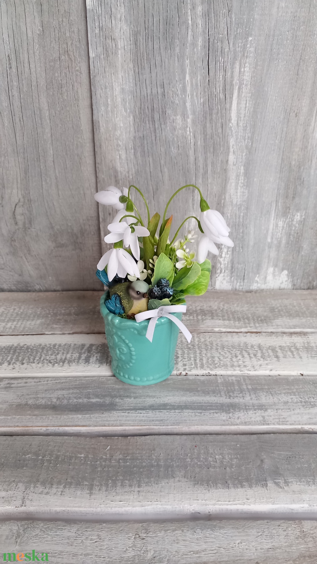 Hóvirágok Őrzője-Hóvirágos Asztaldísz/Virágos Asztaldísz - otthon & életmód - dekoráció - virágdekoráció - virágdíszek - asztali virágdísz - Meska.hu