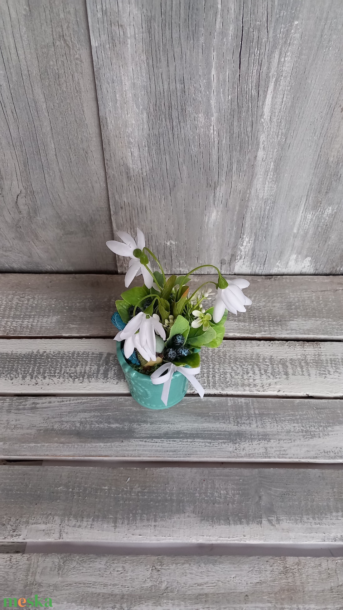 Hóvirágok Őrzője-Hóvirágos Asztaldísz/Virágos Asztaldísz - otthon & életmód - dekoráció - virágdekoráció - virágdíszek - asztali virágdísz - Meska.hu