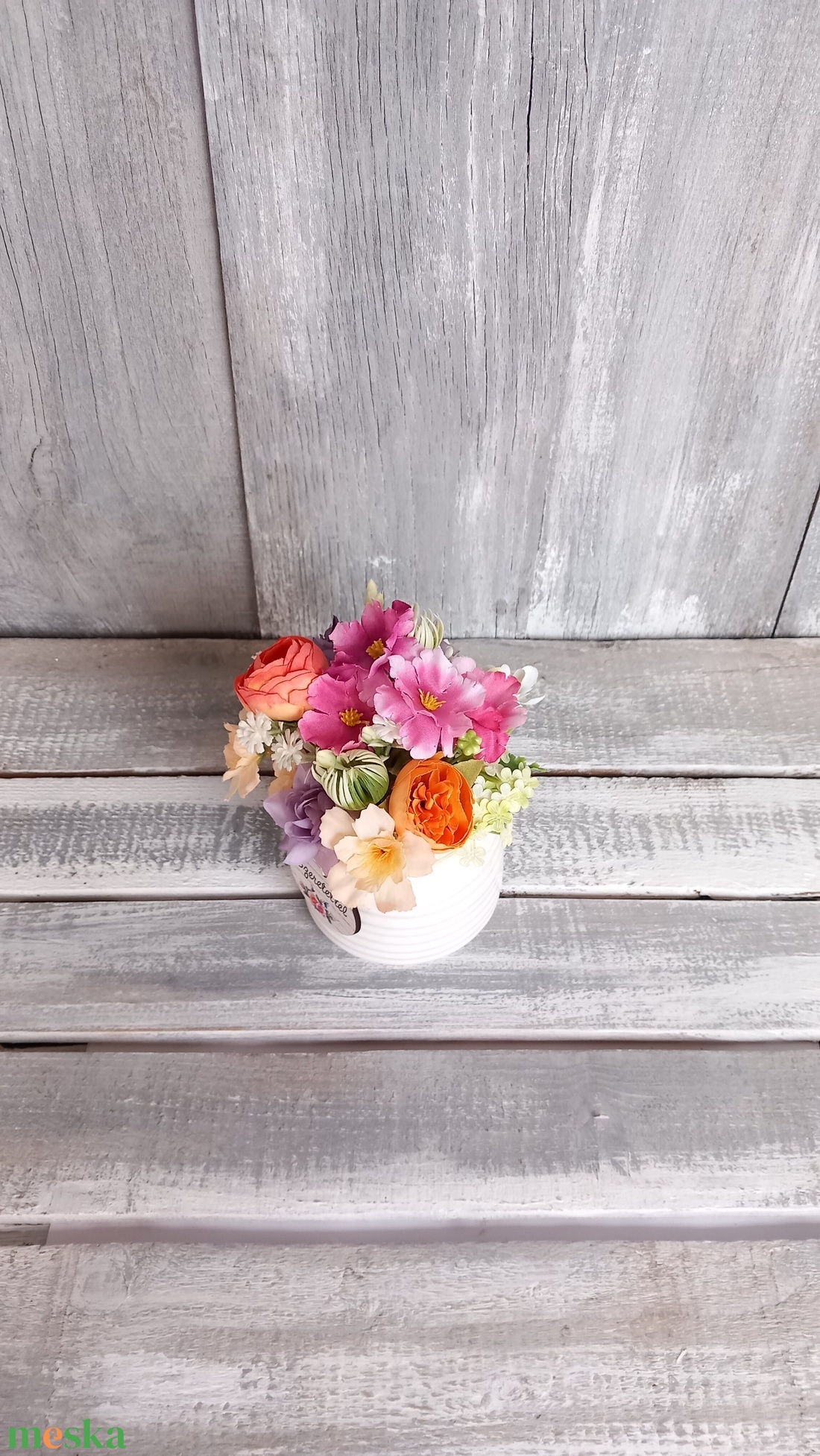  Szeretettel Virágokkal  - Tavaszi Asztaldísz/Virágos Asztaldísz/Köszöntő Virágdísz - otthon & életmód - dekoráció - virágdekoráció - virágdíszek - asztali virágdísz - Meska.hu