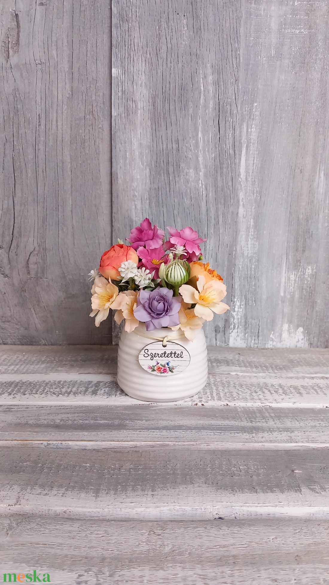  Szeretettel Virágokkal  - Tavaszi Asztaldísz/Virágos Asztaldísz/Köszöntő Virágdísz - otthon & életmód - dekoráció - virágdekoráció - virágdíszek - asztali virágdísz - Meska.hu