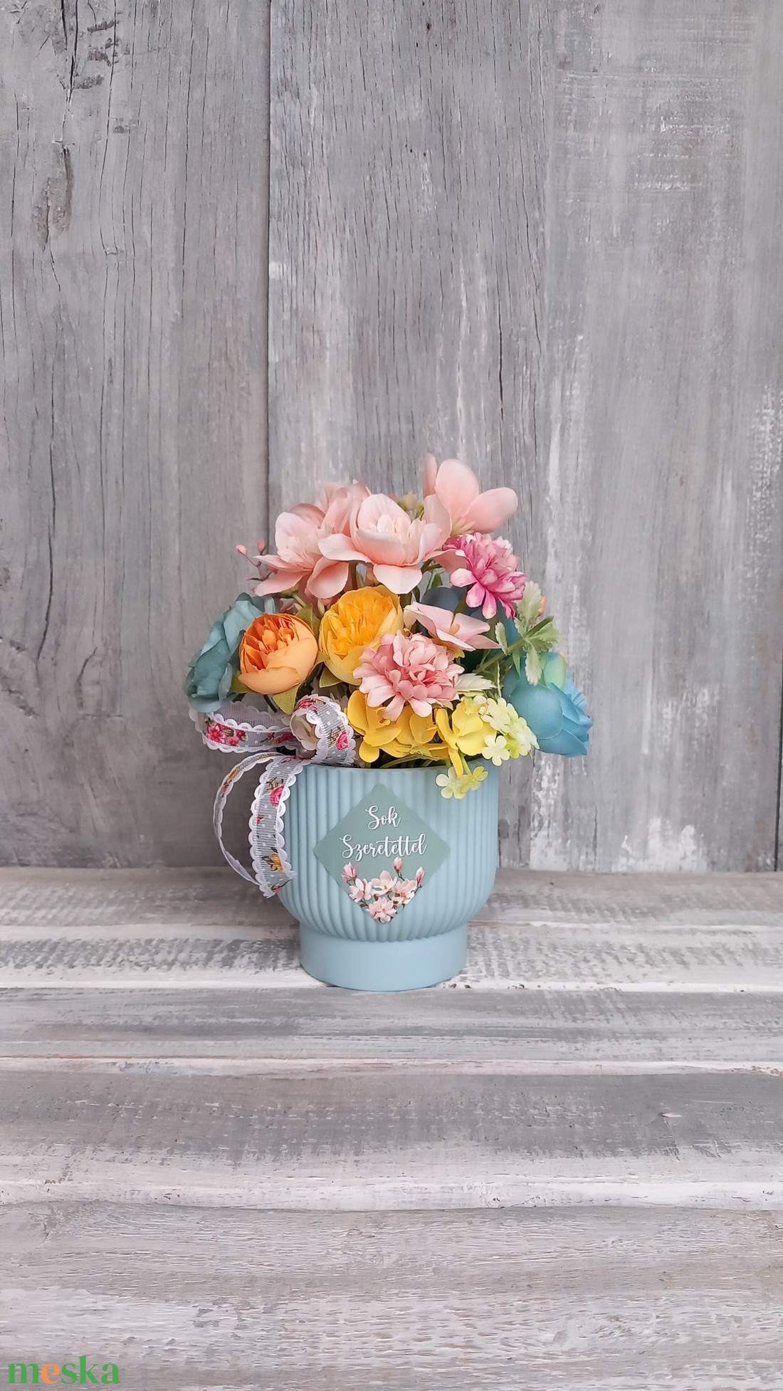 VirágHarmónia  - Tavaszi Asztaldísz/Virágos Asztaldísz/Köszöntő Asztaldísz - otthon & életmód - dekoráció - Meska.hu