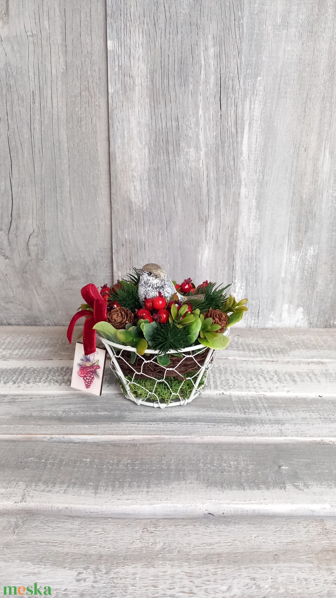 Kismadár Csipkebogyói  - Téli Asztaldísz/Asztaldekoráció/Köszöntő Asztaldísz - otthon & életmód - dekoráció - asztal és polc dekoráció - asztaldísz - Meska.hu