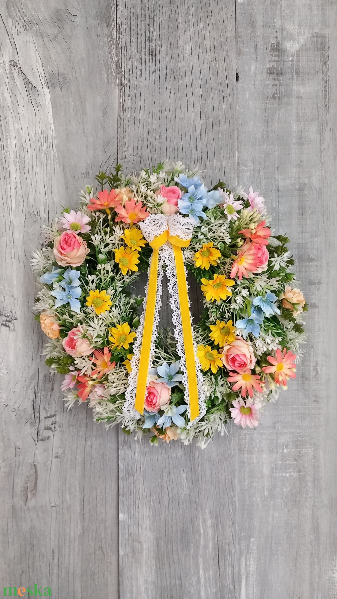 VirágSokadalom- Virágos Kopogtató/ Tavaszi Kopogtató /Nyári Ajtódísz/Ajtódísz /Falidísz/ - otthon & életmód - dekoráció - ajtó- és ablak dekoráció - ajtódísz & kopogtató - Meska.hu