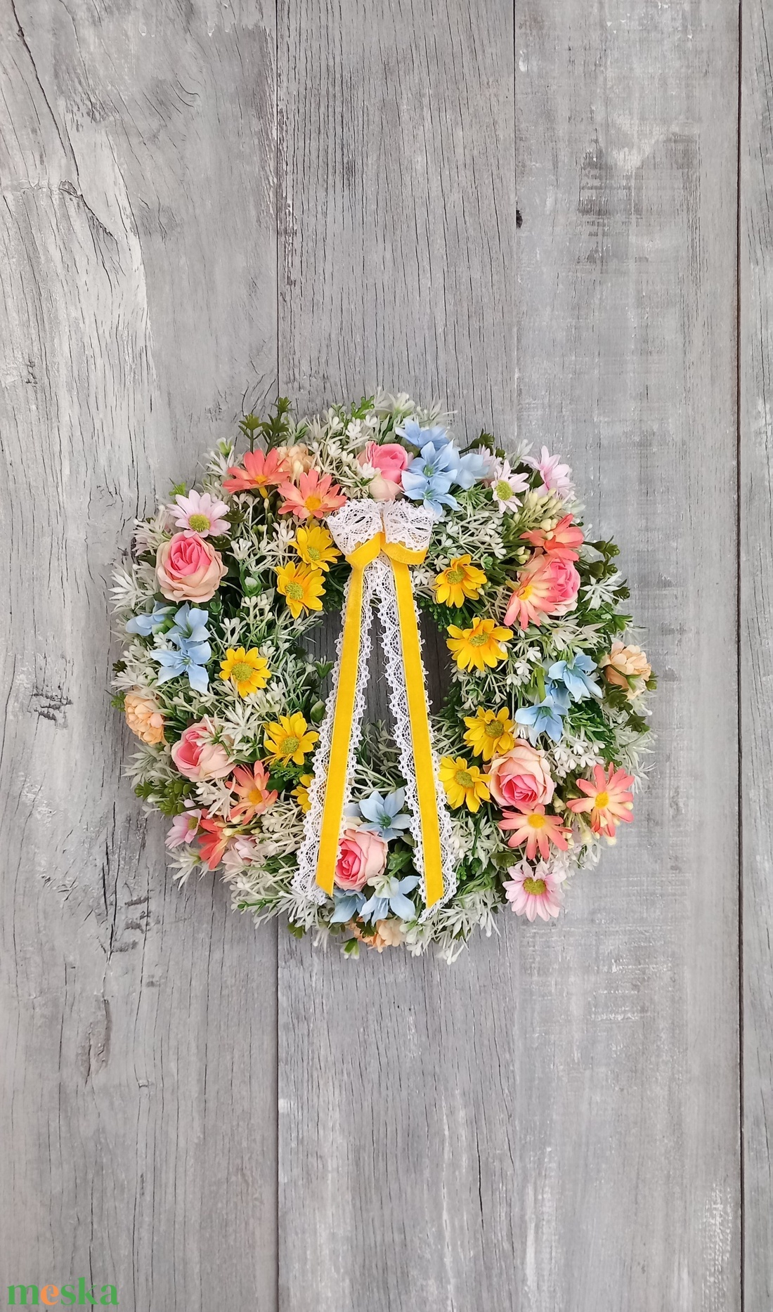 VirágSokadalom- Virágos Kopogtató/ Tavaszi Kopogtató /Nyári Ajtódísz/Ajtódísz /Falidísz/ - otthon & életmód - dekoráció - ajtó- és ablak dekoráció - ajtódísz & kopogtató - Meska.hu