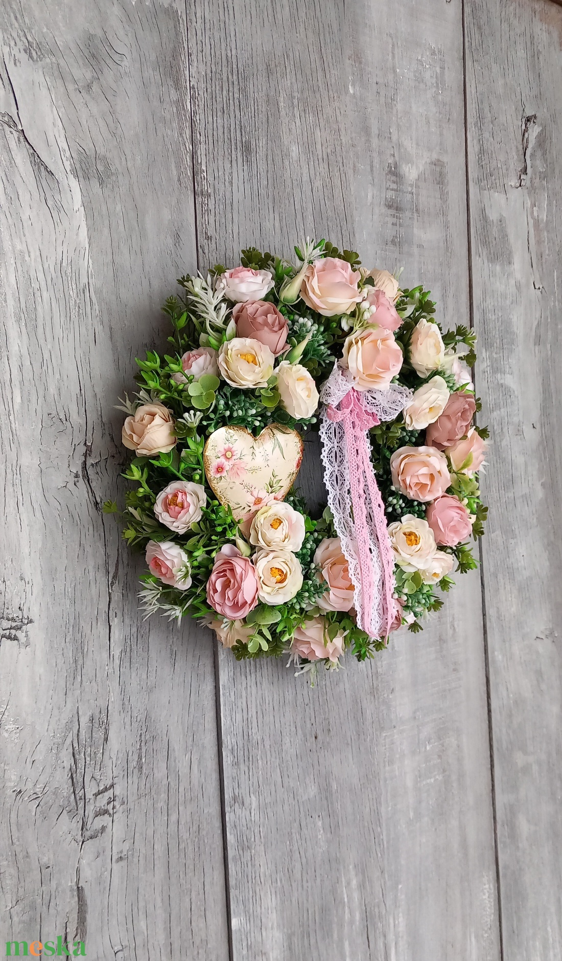 RózsaRomantika- Virágos Kopogtató/ Tavaszi Kopogtató /Nyári Ajtódísz/Ajtódísz /Falidísz/ - otthon & életmód - dekoráció - ajtó- és ablak dekoráció - ajtódísz & kopogtató - Meska.hu