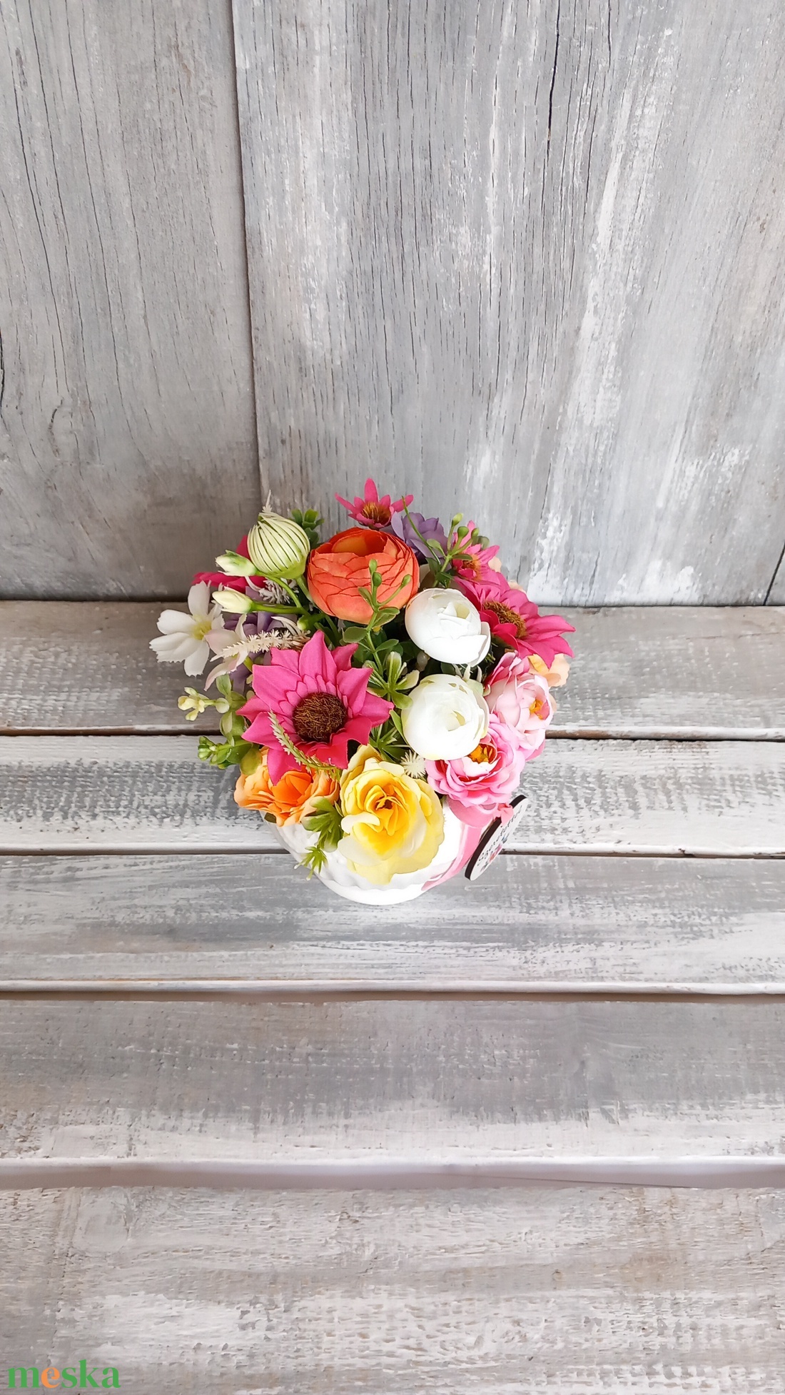  Szeretettel Neked  - Tavaszi Asztaldísz/Virágos Asztaldísz/Köszöntő Virágdísz - otthon & életmód - virágdekoráció - virágdíszek - asztali virágdísz - Meska.hu