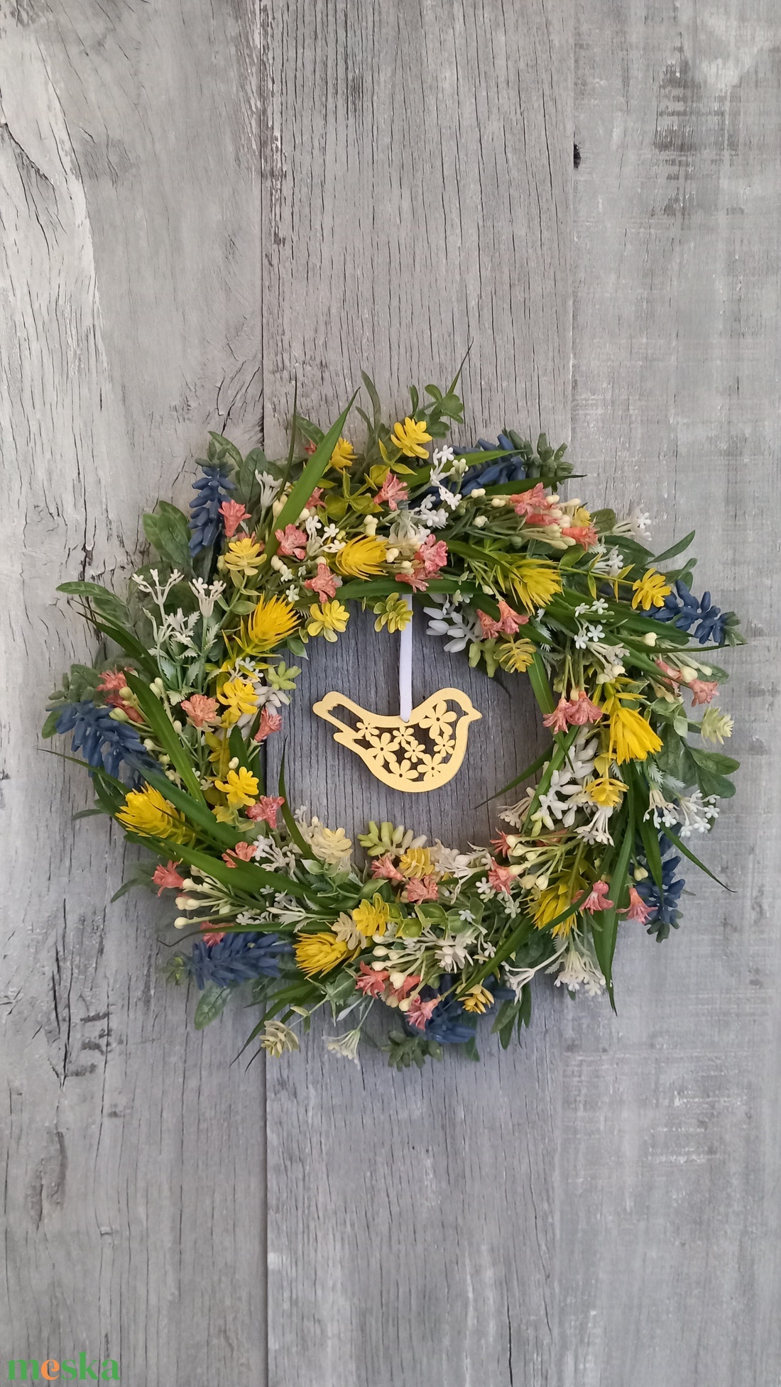 Kopogtass Tavasz- Virágos Kopogtató/ Tavaszi Kopogtató /Ajtódísz /Falidísz/Koszorú - otthon & életmód - dekoráció - ajtó- és ablak dekoráció - ajtódísz & kopogtató - Meska.hu