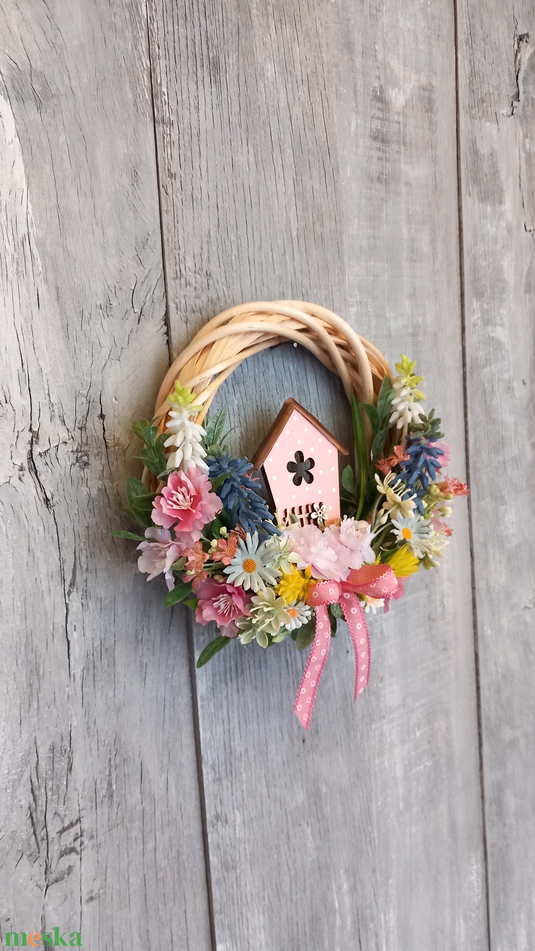 Helló Tavasz- Virágos Kopogtató/ Tavaszi Kopogtató /Ajtódísz /Falidísz/Koszorú - otthon & életmód - dekoráció - ajtó- és ablak dekoráció - ajtódísz & kopogtató - Meska.hu