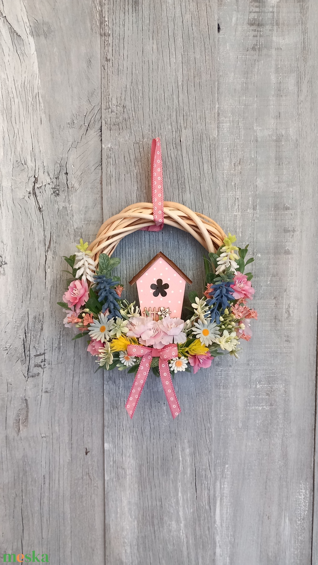 Helló Tavasz- Virágos Kopogtató/ Tavaszi Kopogtató /Ajtódísz /Falidísz/Koszorú - otthon & életmód - dekoráció - ajtó- és ablak dekoráció - ajtódísz & kopogtató - Meska.hu