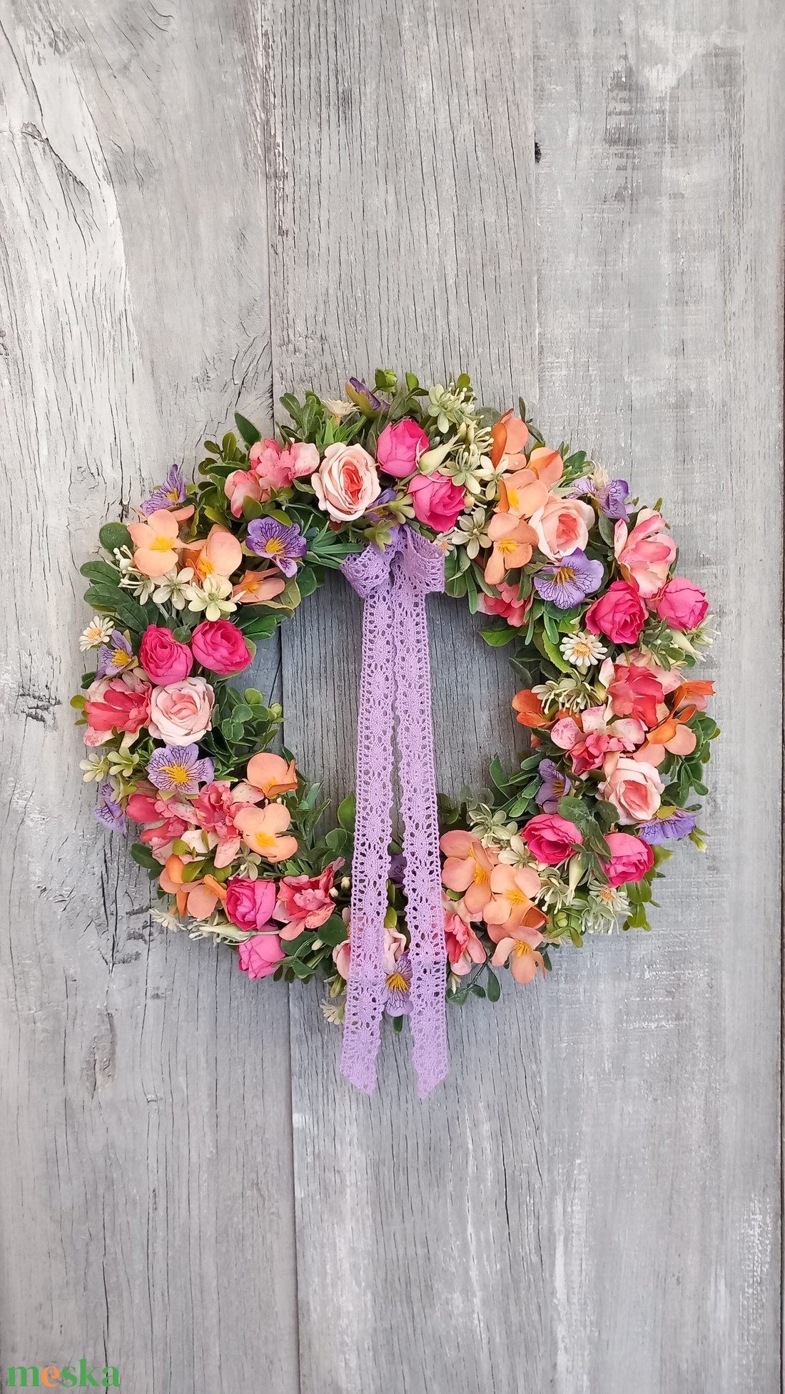 ÁlomVirág- Virágos Kopogtató/Tavaszi Kopogtató/Tavaszi Ajtódísz/Nyári Ajtódísz/Ajtódísz /Falidísz/Koszorú - otthon & életmód - dekoráció - ajtó- és ablak dekoráció - ajtódísz & kopogtató - Meska.hu