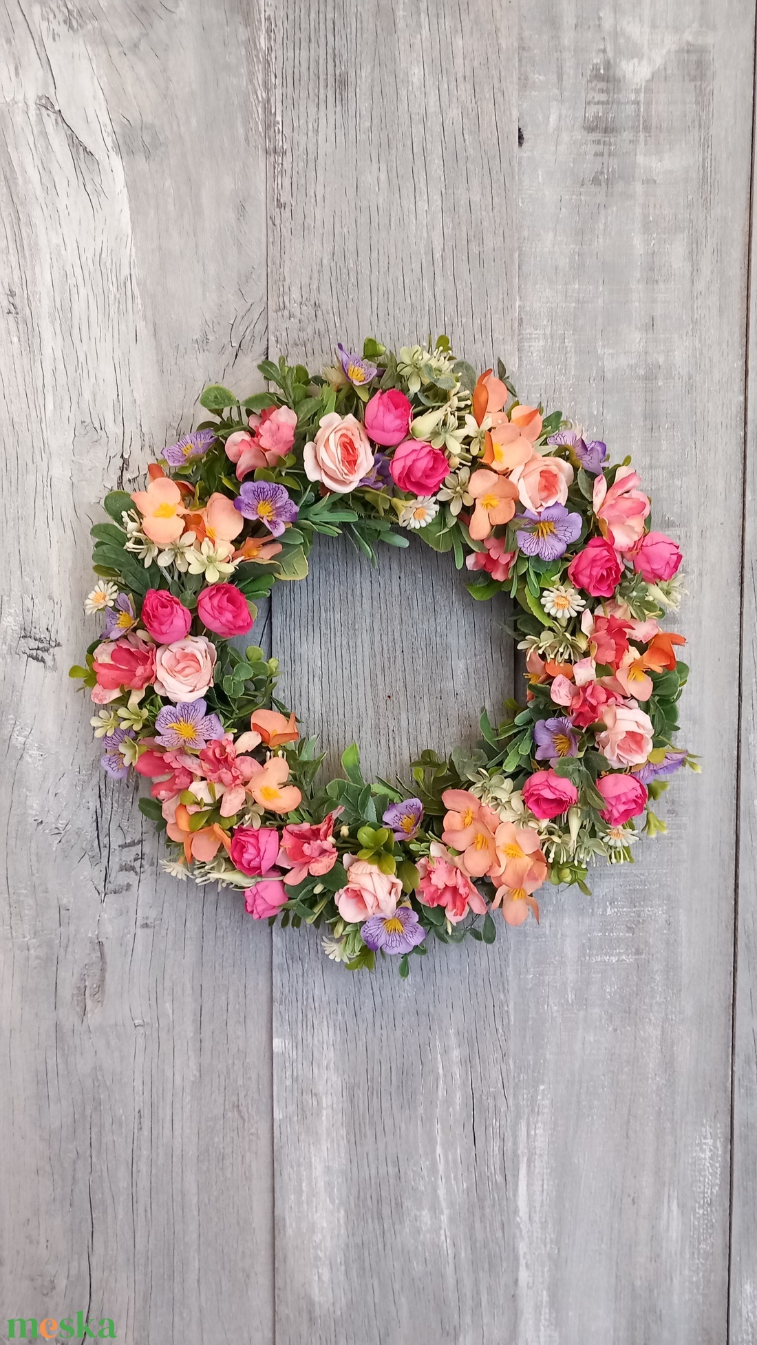 ÁlomVirág- Virágos Kopogtató/Tavaszi Kopogtató/Tavaszi Ajtódísz/Nyári Ajtódísz/Ajtódísz /Falidísz/Koszorú - otthon & életmód - dekoráció - ajtó- és ablak dekoráció - ajtódísz & kopogtató - Meska.hu