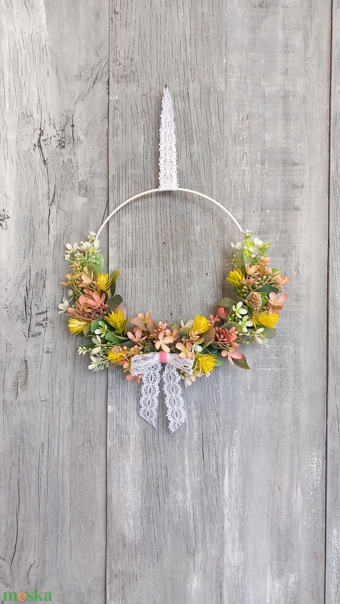 Várlak Tavasz- Tavaszi Ajtódísz/Virágos Kopogtató/ Tavaszi Kopogtató/Ajtódísz /Falidísz/Koszorú - otthon & életmód - dekoráció - ajtó- és ablak dekoráció - ajtódísz & kopogtató - Meska.hu