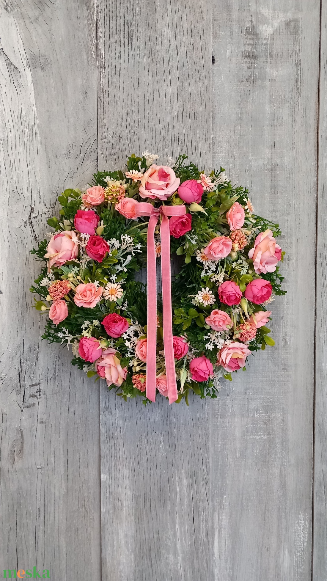 Rózsaálom- Virágos Kopogtató/Tavaszi Kopogtató/Tavaszi Ajtódísz/Nyári Ajtódísz/Ajtódísz /Falidísz/Koszorú - otthon & életmód - dekoráció - ajtó- és ablak dekoráció - ajtódísz & kopogtató - Meska.hu