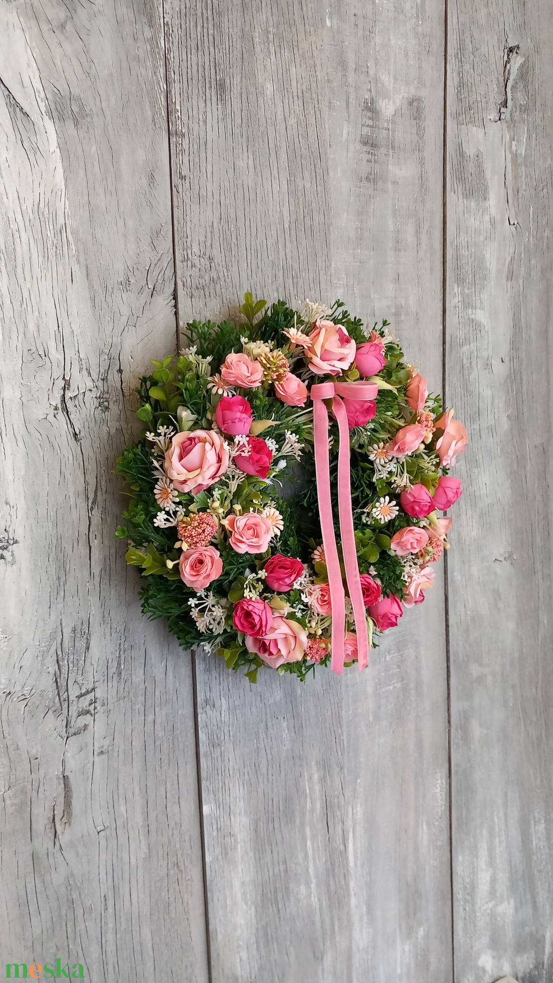 Rózsaálom- Virágos Kopogtató/Tavaszi Kopogtató/Tavaszi Ajtódísz/Nyári Ajtódísz/Ajtódísz /Falidísz/Koszorú - otthon & életmód - dekoráció - ajtó- és ablak dekoráció - ajtódísz & kopogtató - Meska.hu