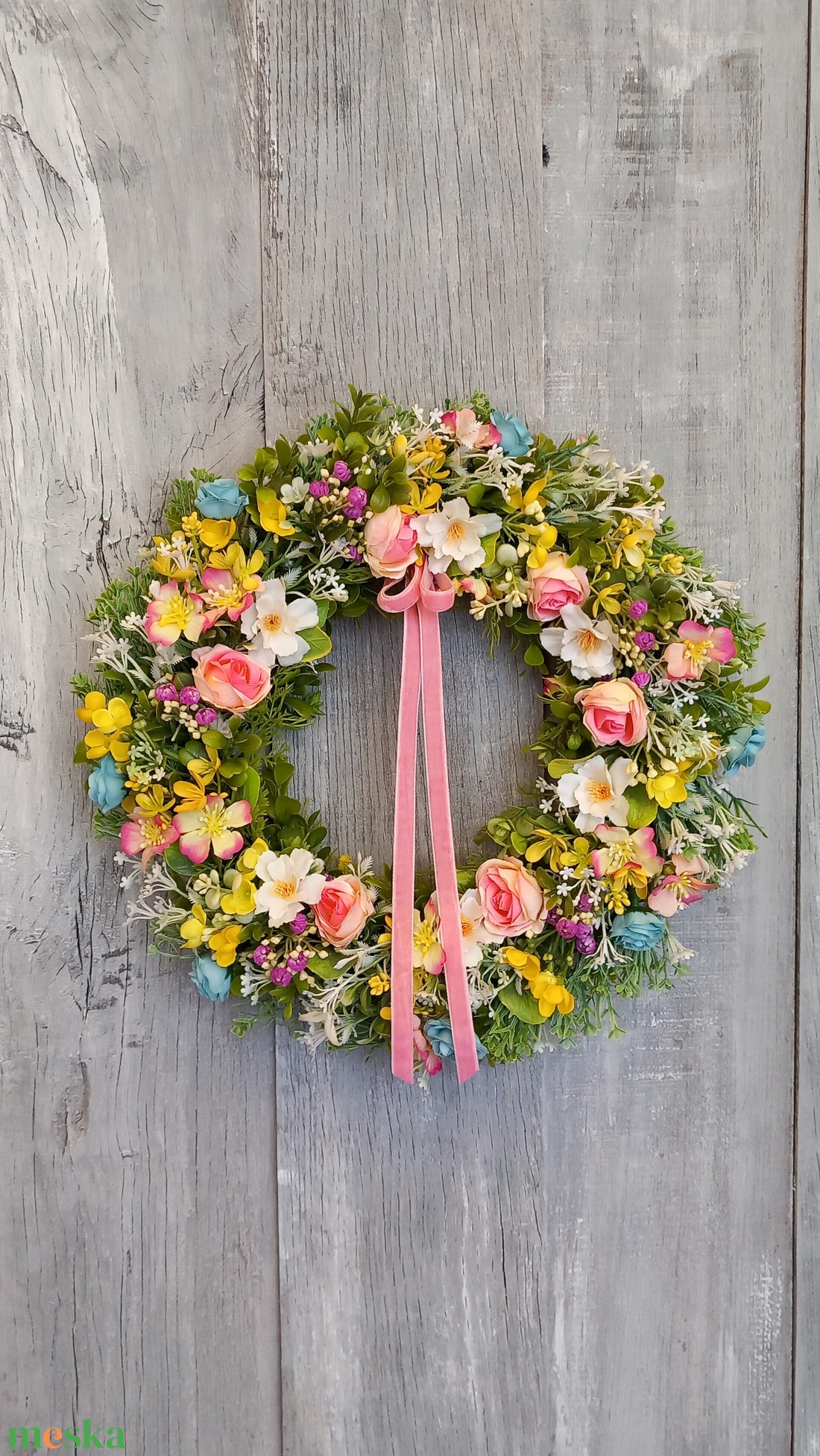 Színekkel Kopogtass- Virágos Kopogtató/Tavaszi Kopogtató/Tavaszi Ajtódísz/Ajtódísz/Falidísz/Koszorú - otthon & életmód - dekoráció - ajtó- és ablak dekoráció - ajtódísz & kopogtató - Meska.hu