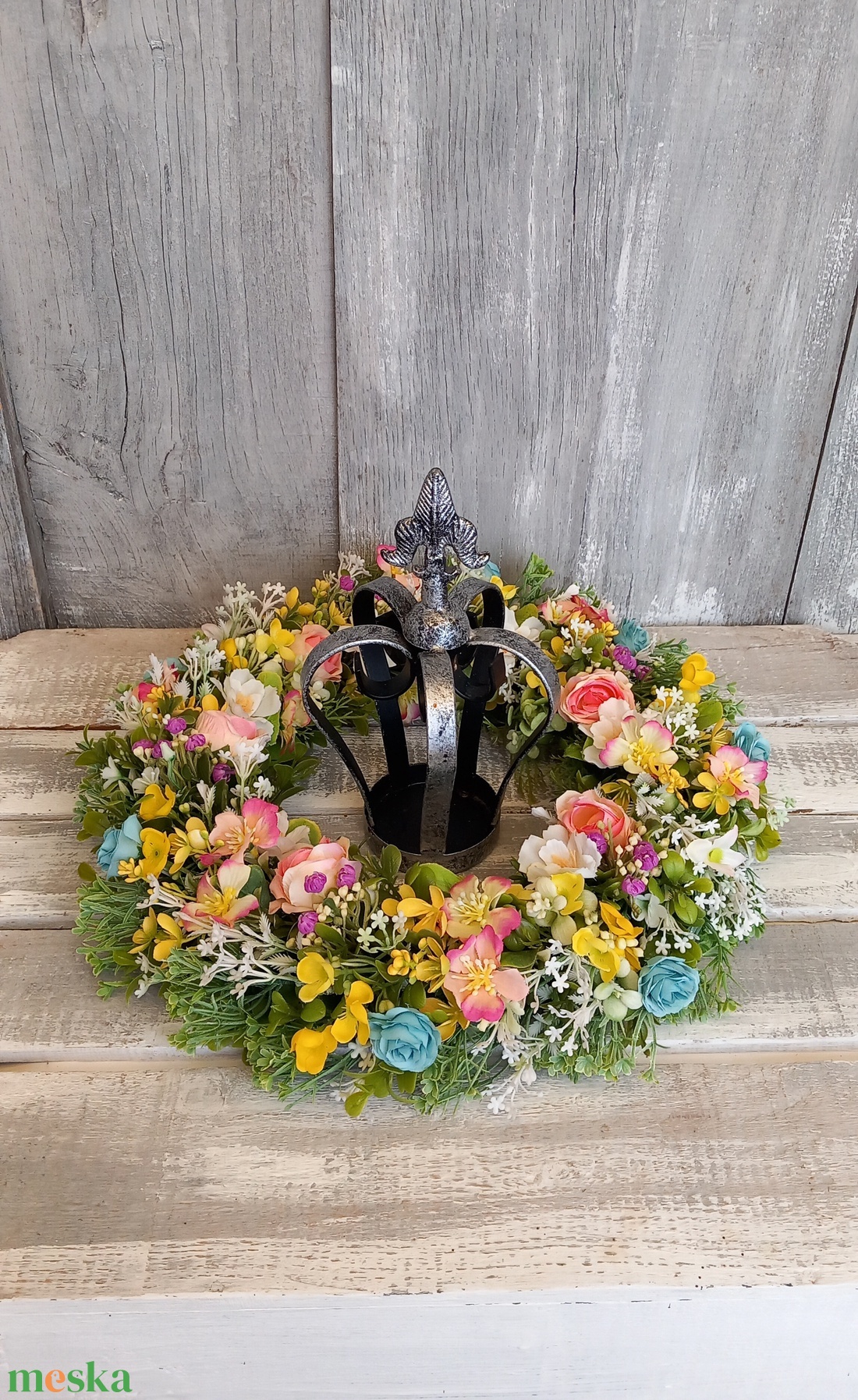 Színekkel Kopogtass- Virágos Kopogtató/Tavaszi Kopogtató/Tavaszi Ajtódísz/Ajtódísz/Falidísz/Koszorú - otthon & életmód - dekoráció - ajtó- és ablak dekoráció - ajtódísz & kopogtató - Meska.hu